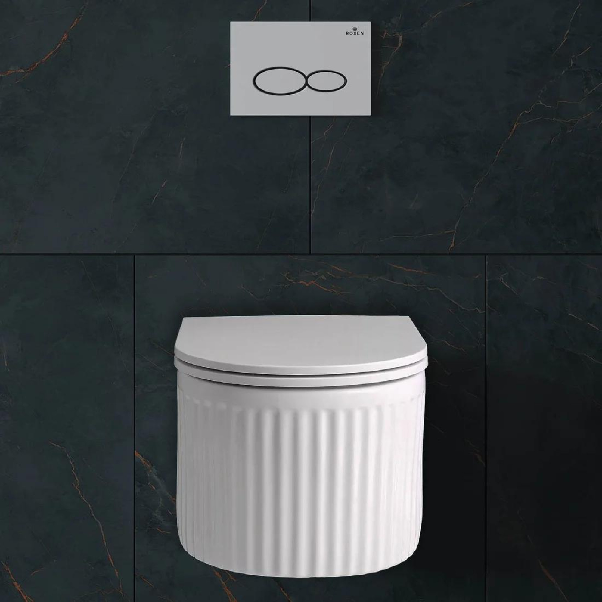 Унитаз подвесной Roxen Royal Matt в комплекте с инсталляцией StounFix Dual Fresh 6 в 1 968203 (кнопка: белый) фото-3