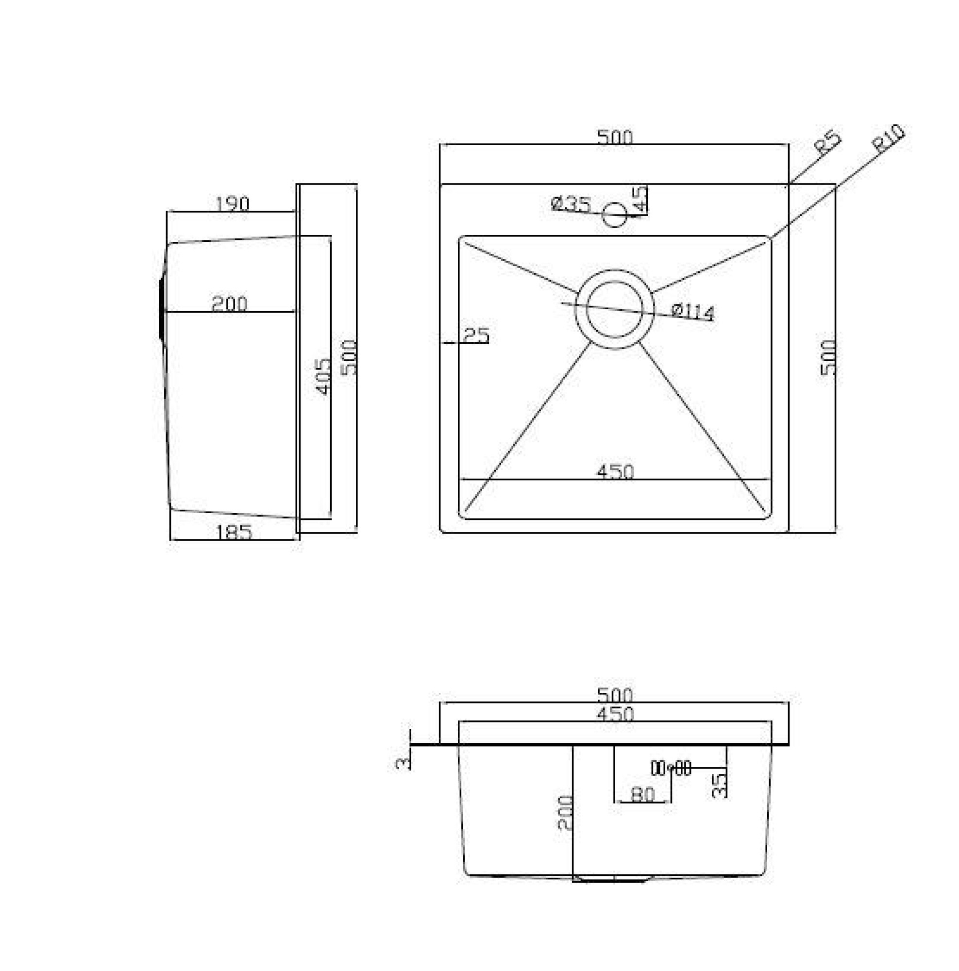 Кухонная мойка ARFEKA ECO AR мойка 500*500, коландер, дозатор BLACK фото-9