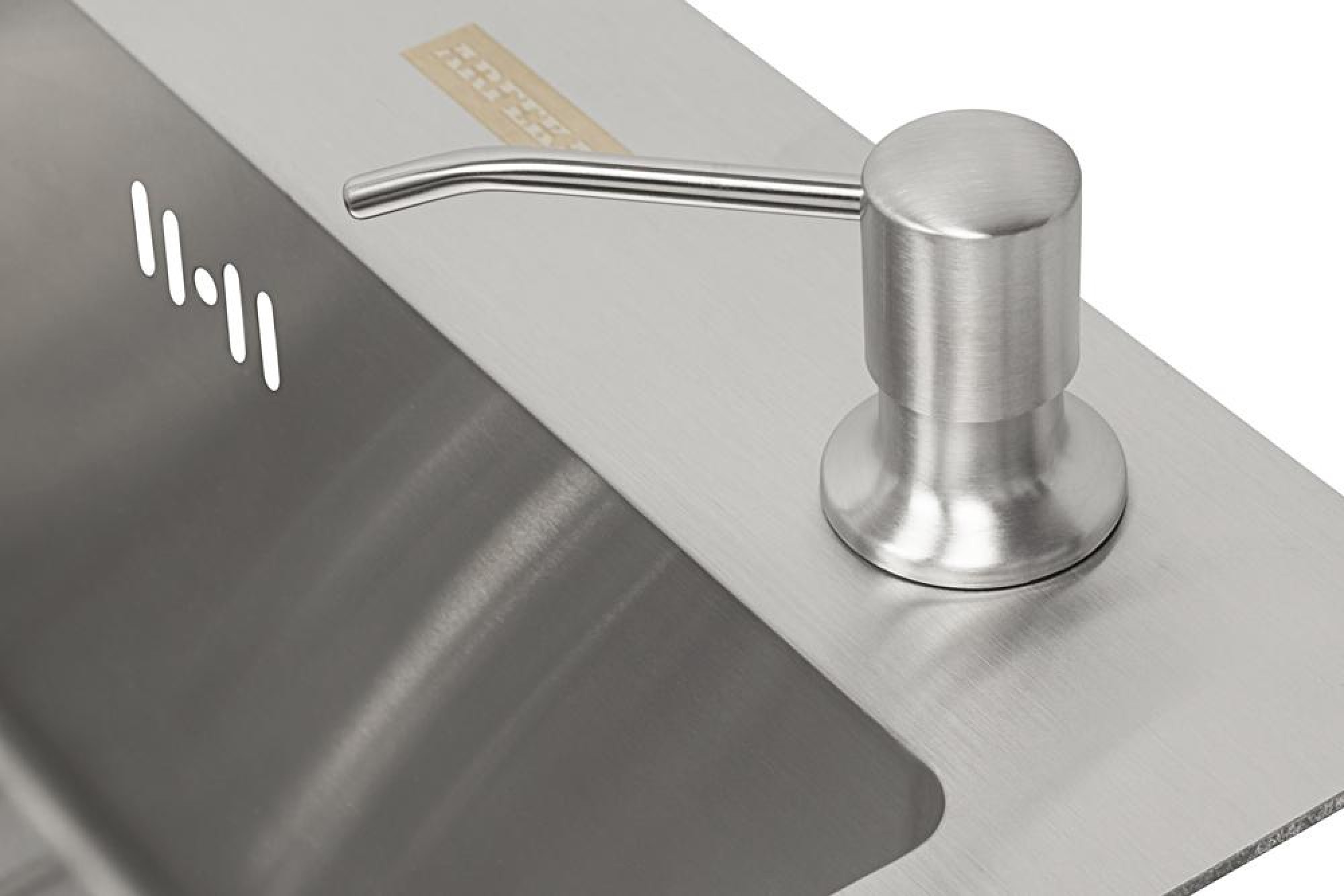 Кухонная мойка ARFEKA Eco AR мойка 500*500, коландер G, дозатор Satin фото-4