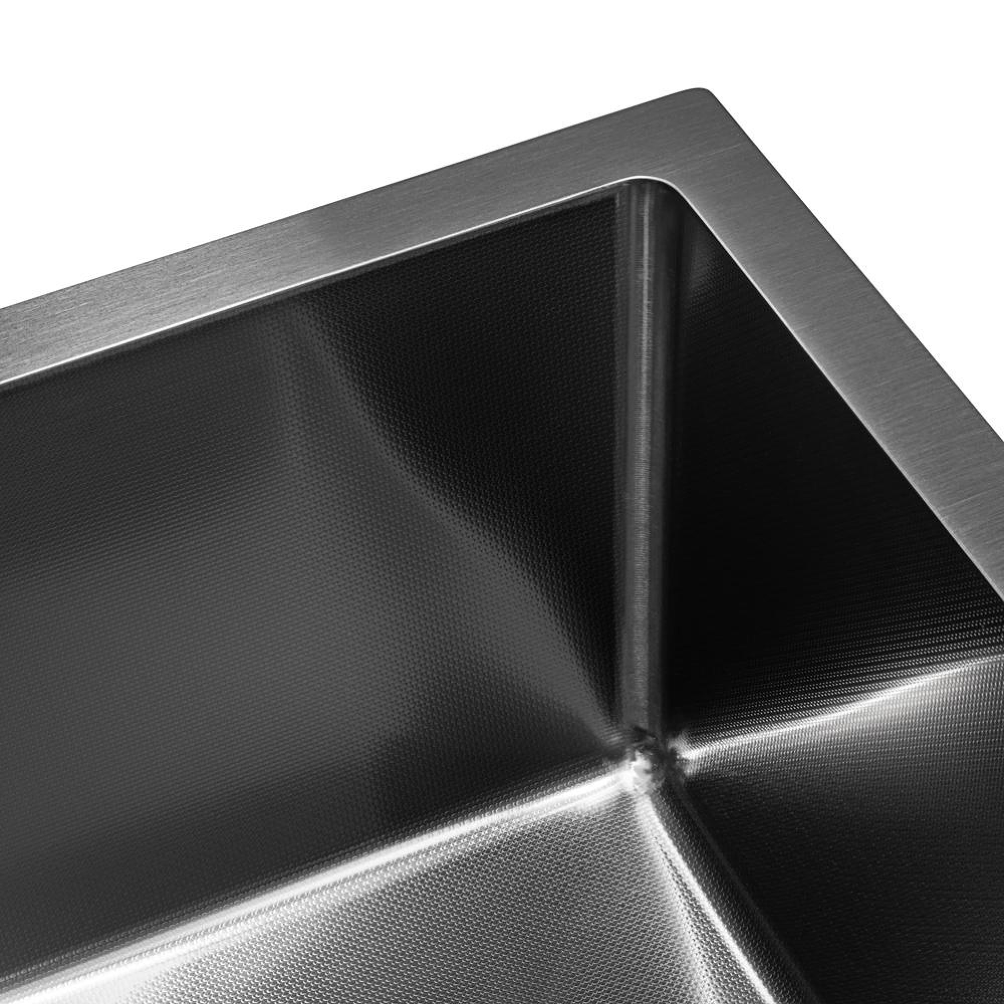 Кухонная мойка ARFEKA ECO AR 450*450 BLACK PVD NANO DECOR MILLET GRAINS (настольная) фото-3