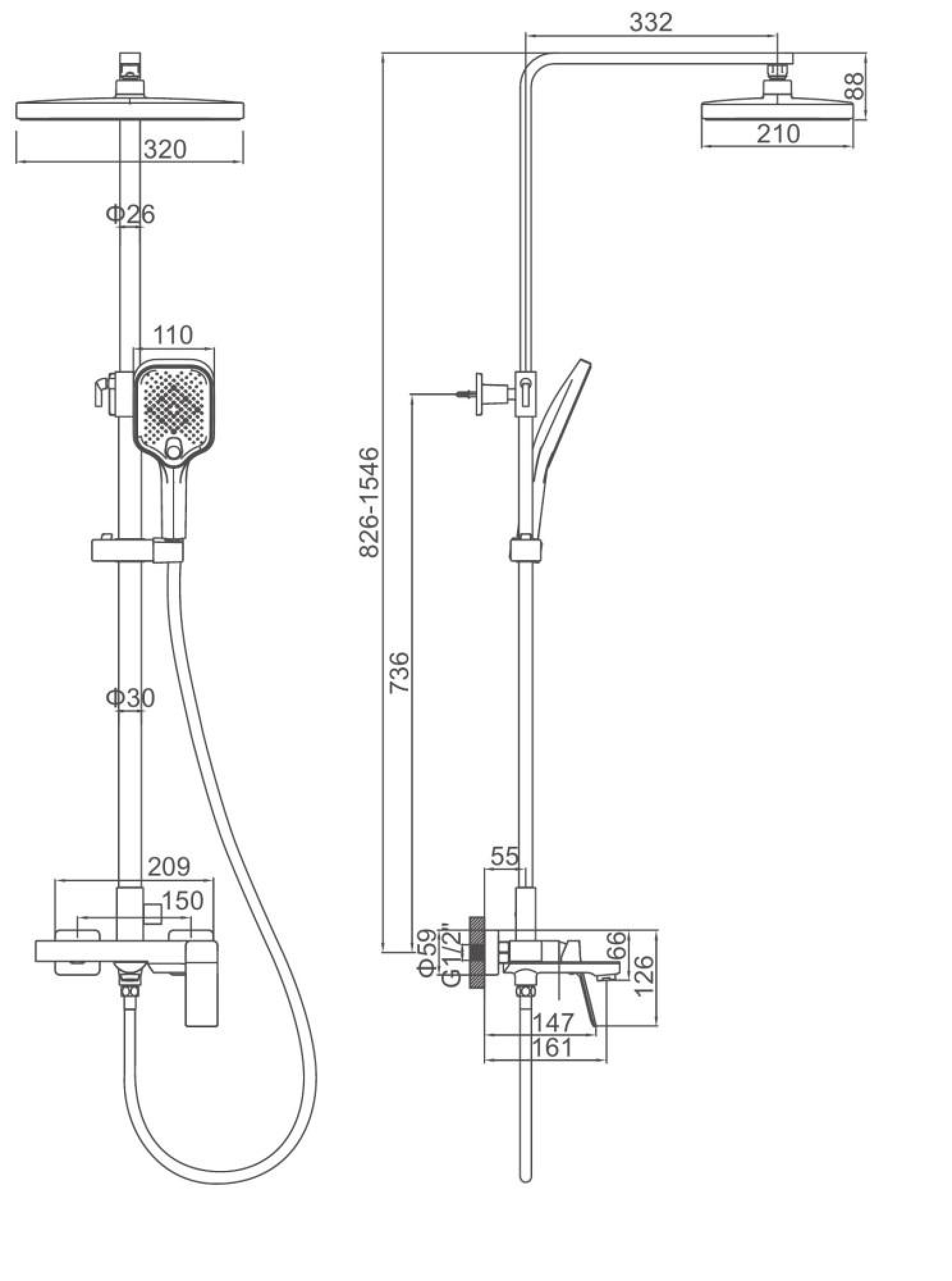 Душевая система Ledeme L2494D фото-5