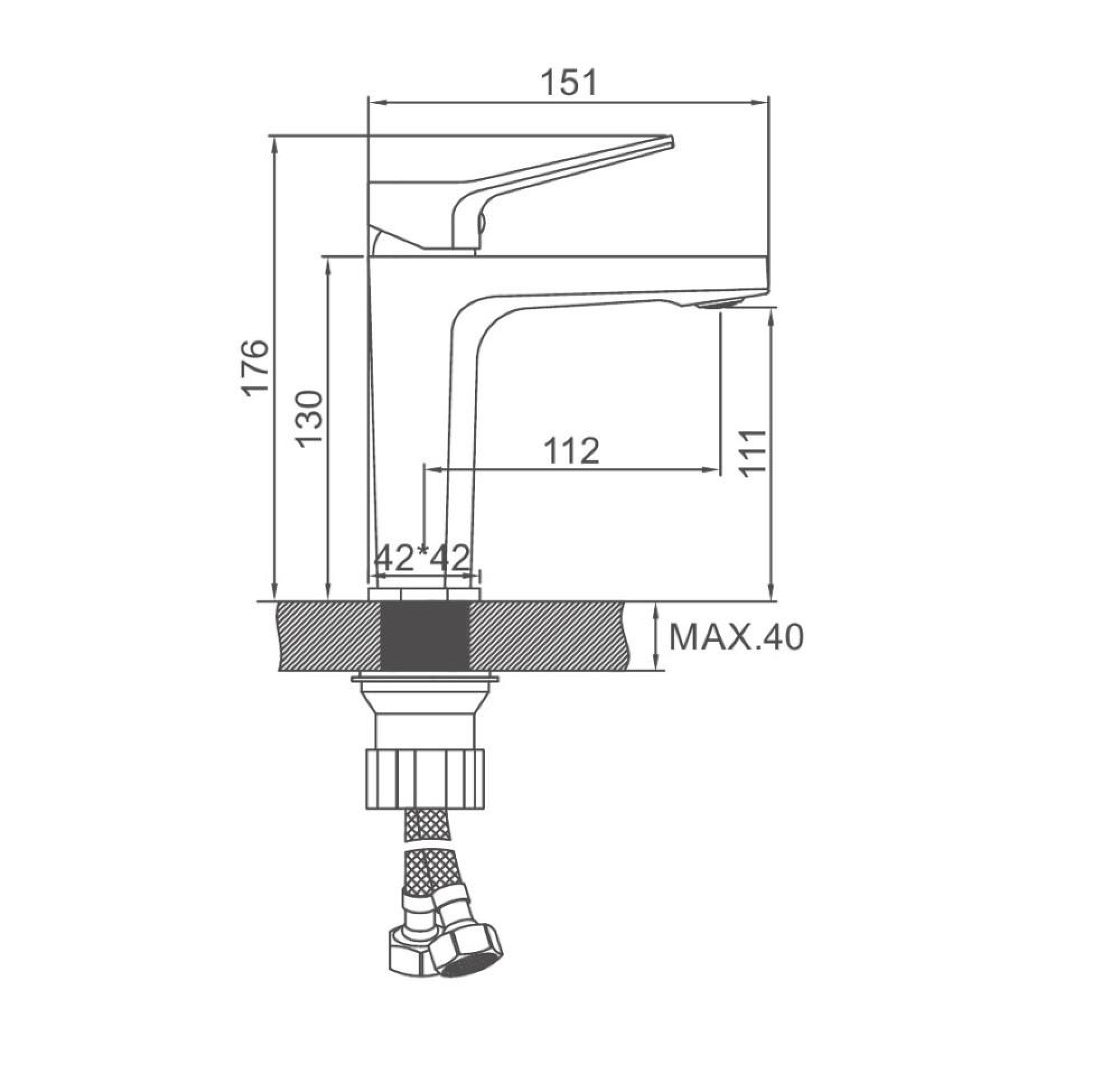 Смеситель для умывальника Ledeme L1085D фото-3