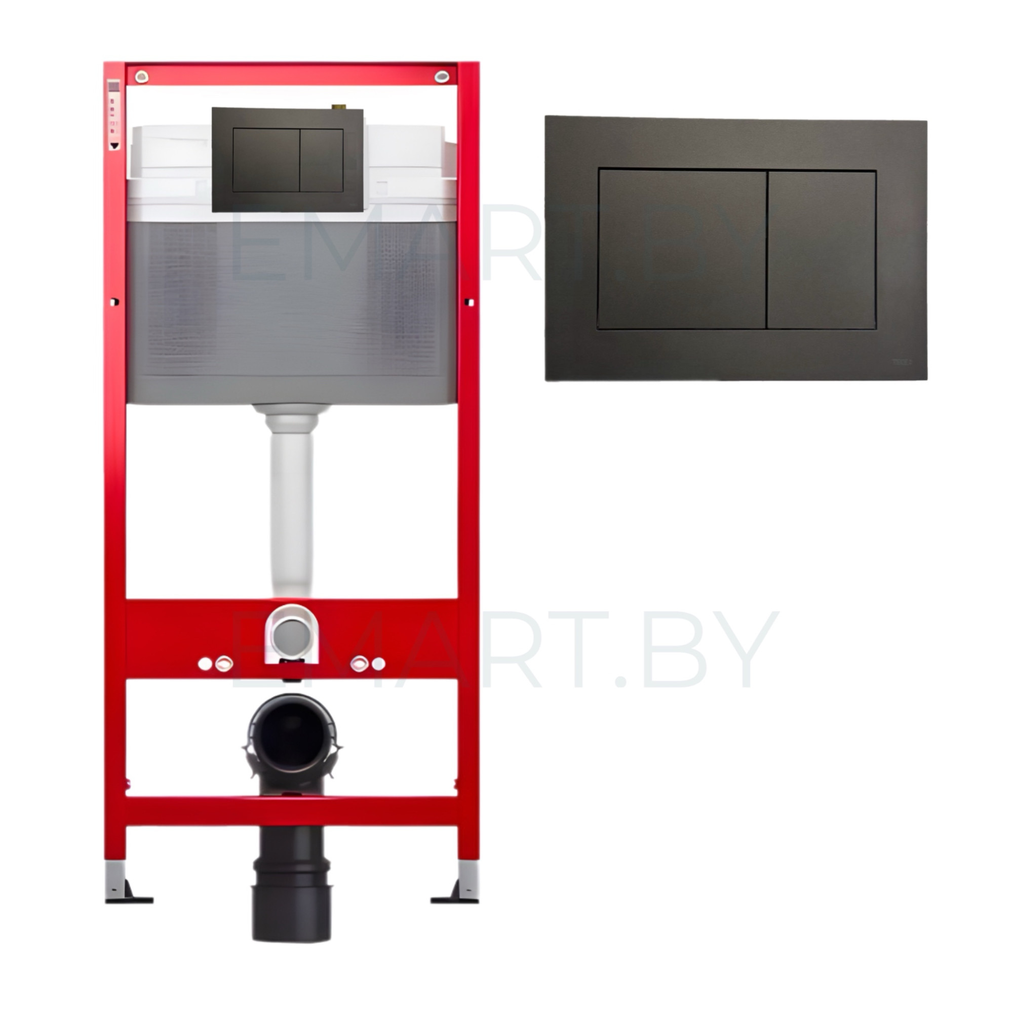 Инсталляция для унитаза Tecebase с клавишей смыва графит + Подвесной унитаз CeramicaNova Forma CN3009 Rimless Soft Close безободковый - фото2 Инсталляция для унитаза Tecebase с клавишей смыва графит + Подвесной унитаз CeramicaNova Forma CN3009 Rimless Soft Close безободковый - фото2