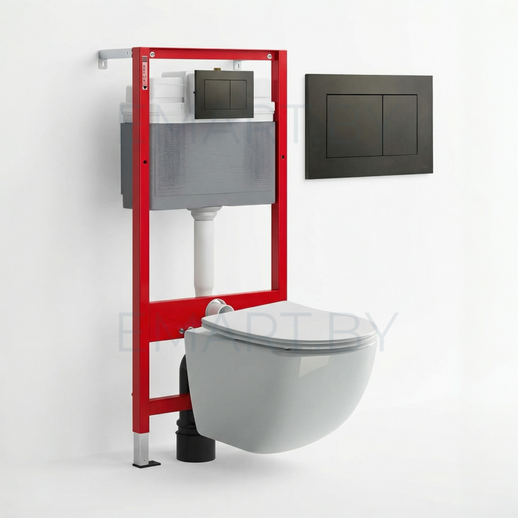 Инсталляция для унитаза Tecebase с клавишей смыва графит + Подвесной унитаз CeramicaNova Forma CN3009 Rimless Soft Close безободковый - фото1 Инсталляция для унитаза Tecebase с клавишей смыва графит + Подвесной унитаз CeramicaNova Forma CN3009 Rimless Soft Close безободковый - фото1