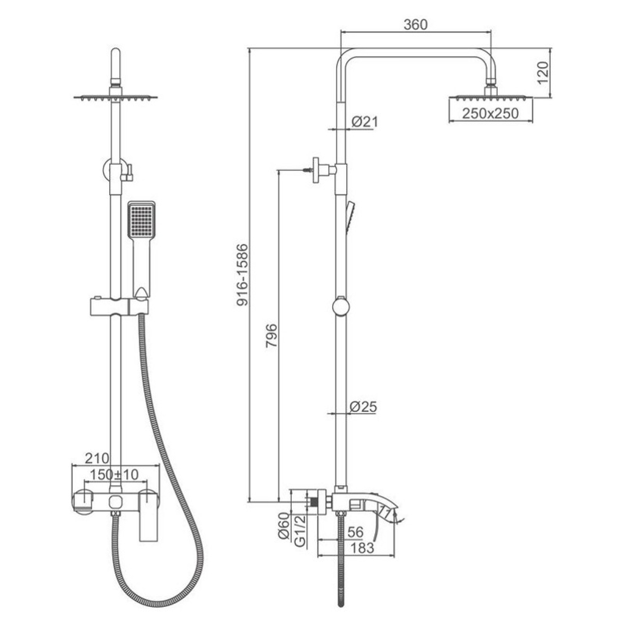 Душевая система  Ledeme L72417 фото-6