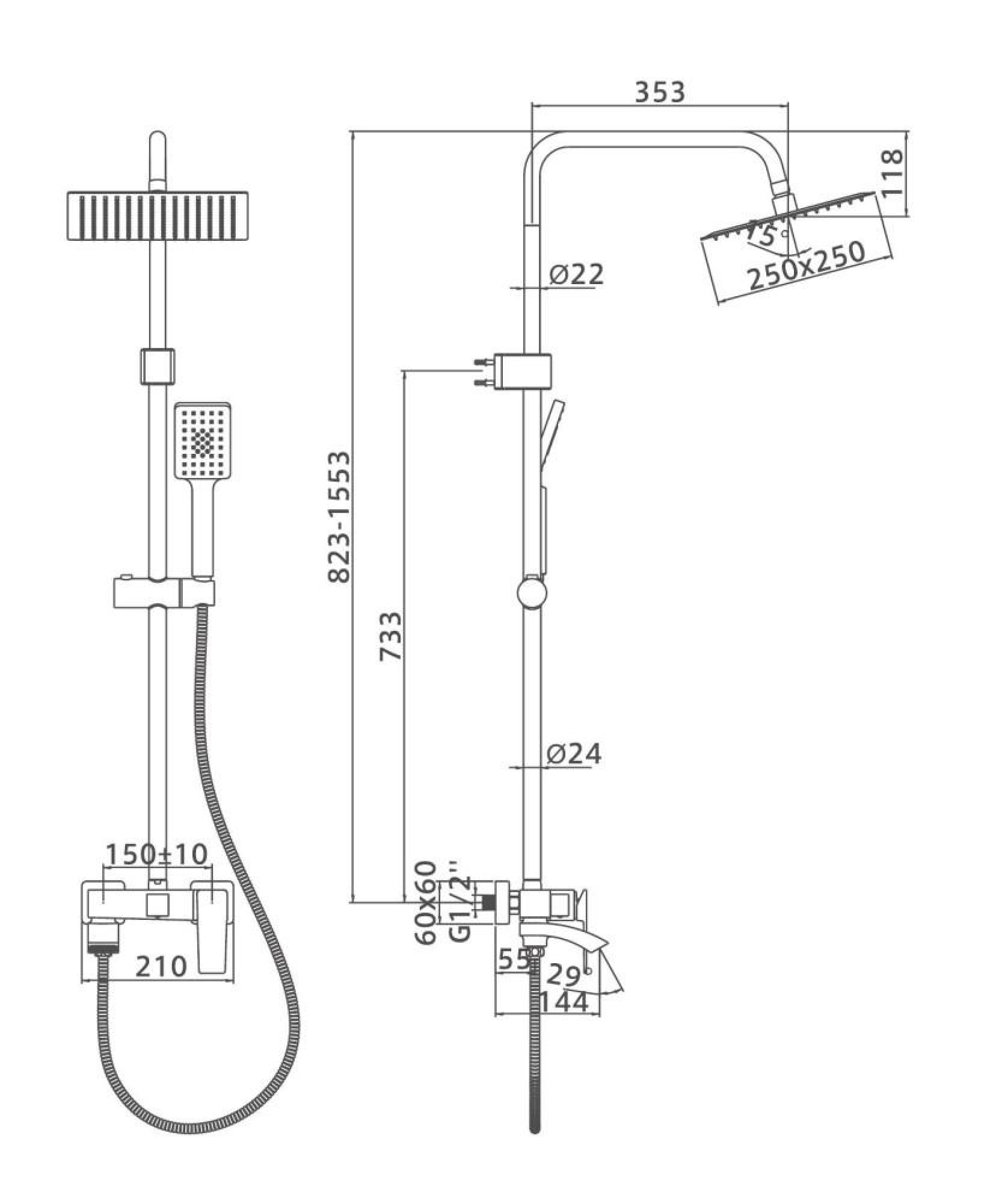 Душевая система Ledeme L2478D - фото2 Душевая система Ledeme L2478D - фото2