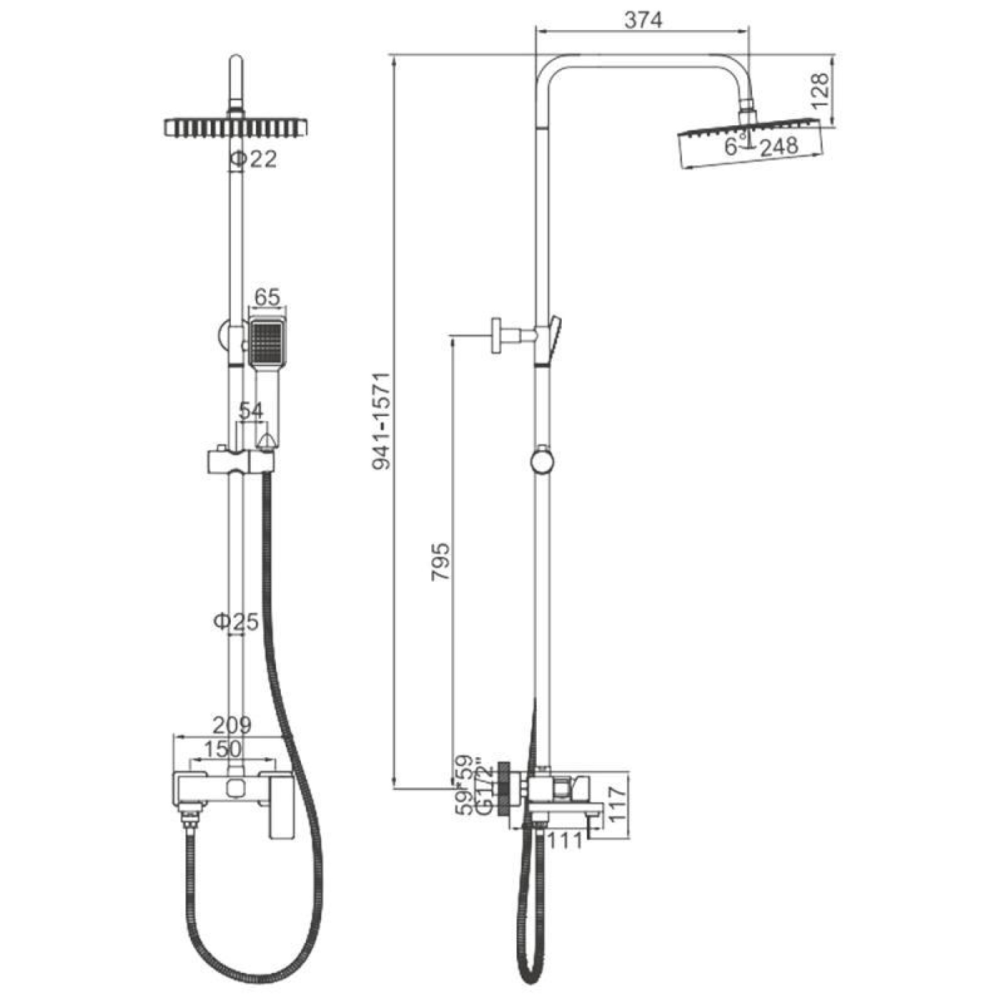 Душевая система Ledeme L72425-1 - фото2 Душевая система Ledeme L72425-1 - фото2