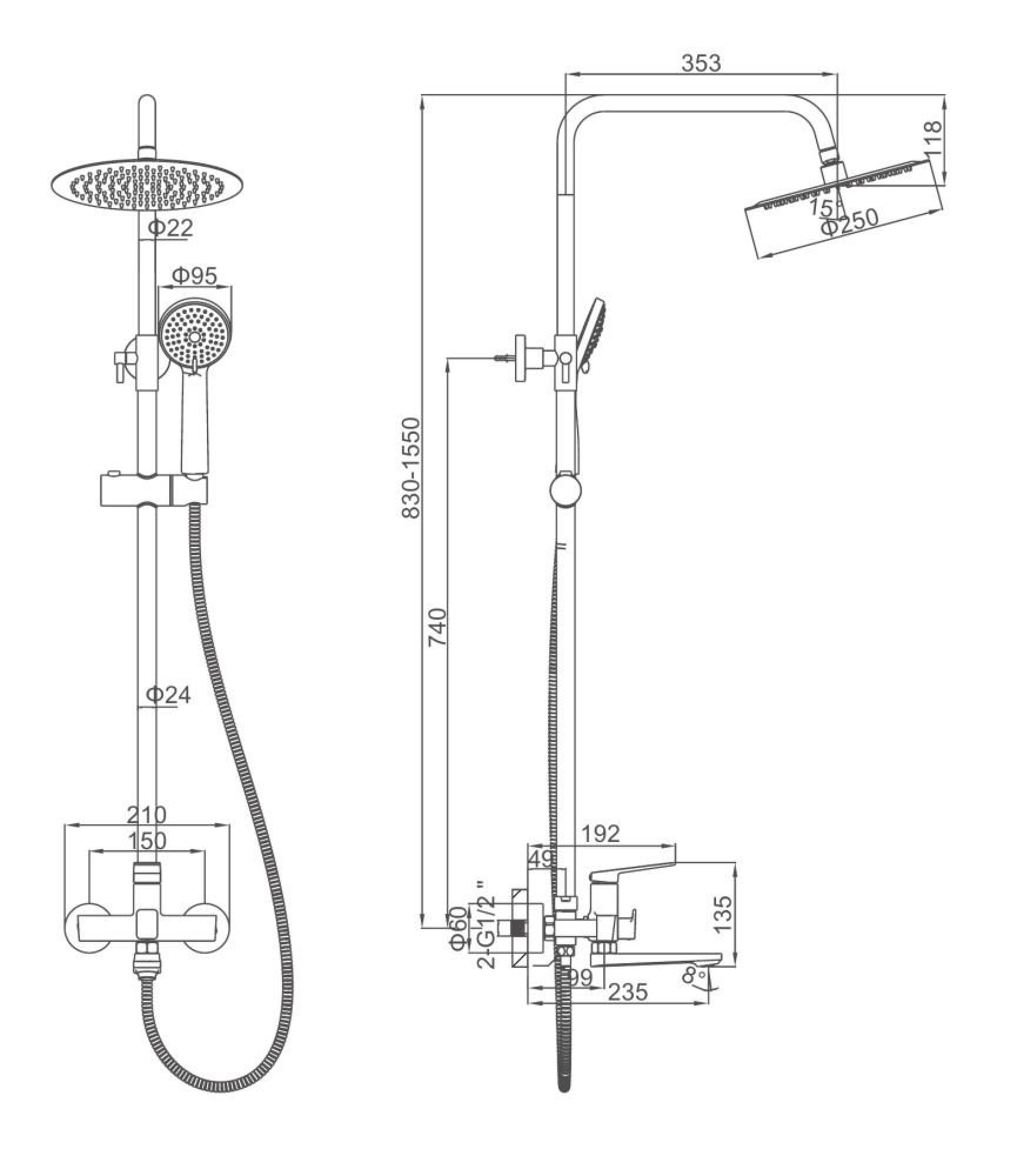 Душевая система  Ledeme L2491 фото-3