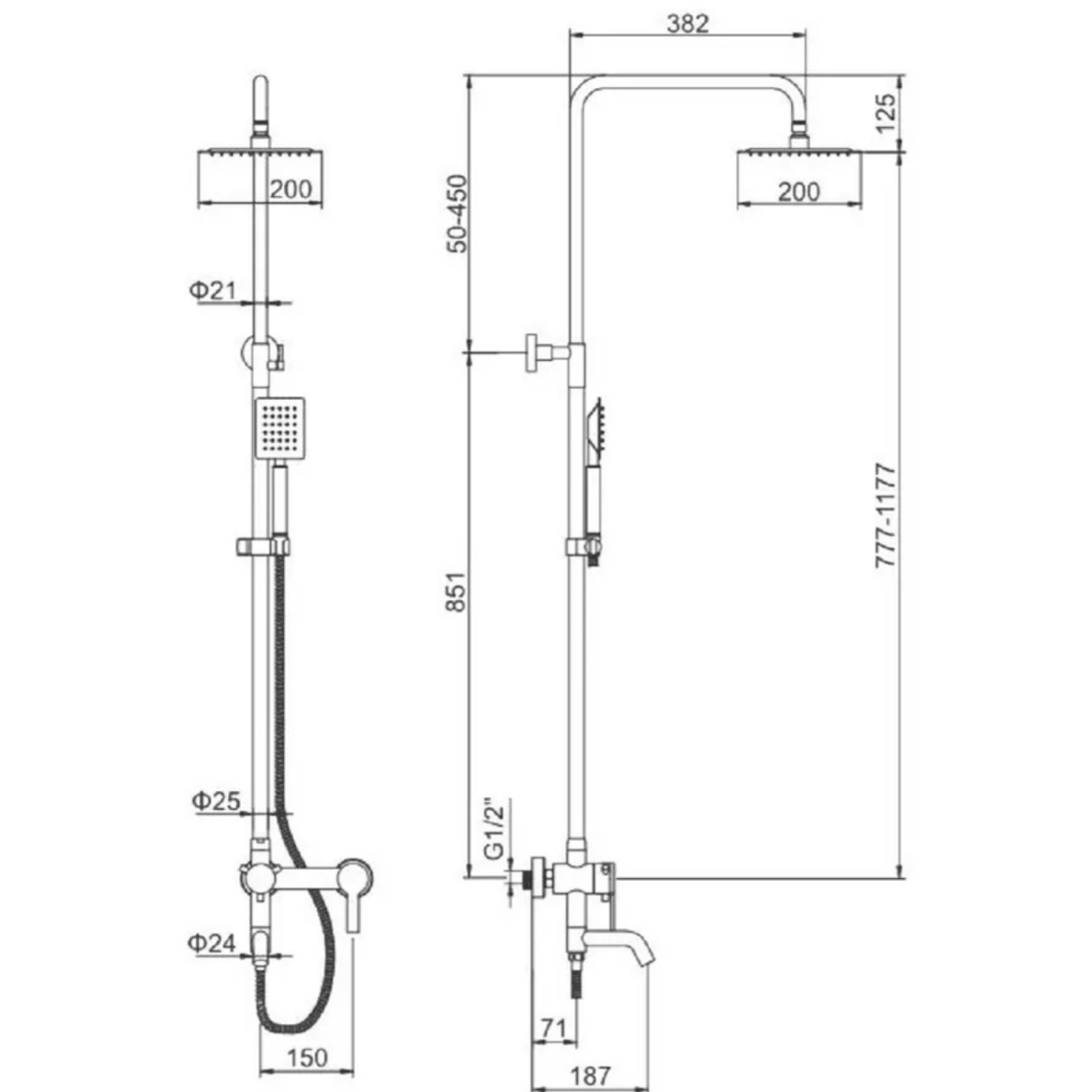 Душевая система Ledeme L72401 - фото2 Душевая система Ledeme L72401 - фото2