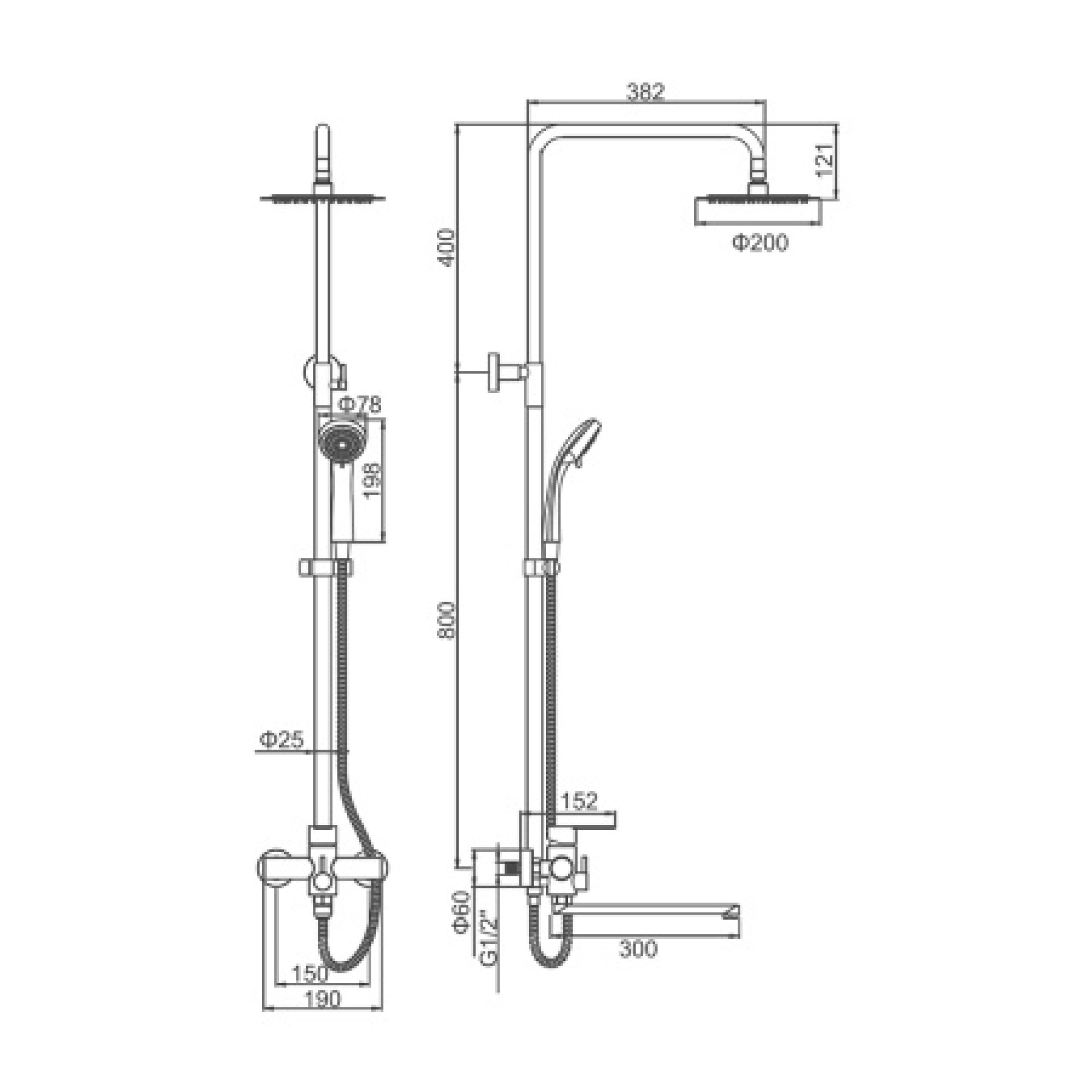 Душевая система Ledeme L72403-2 - фото2 Душевая система Ledeme L72403-2 - фото2