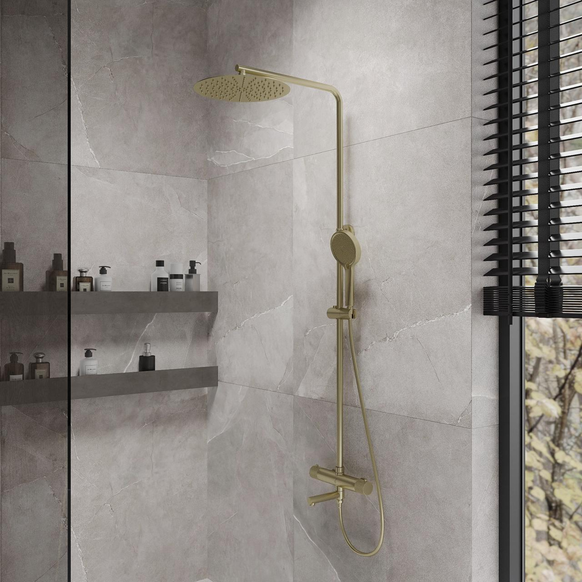 Душевая система Oliveeka 739902 (золотой) - фото2 Душевая система Oliveeka 739902 (золотой) - фото2