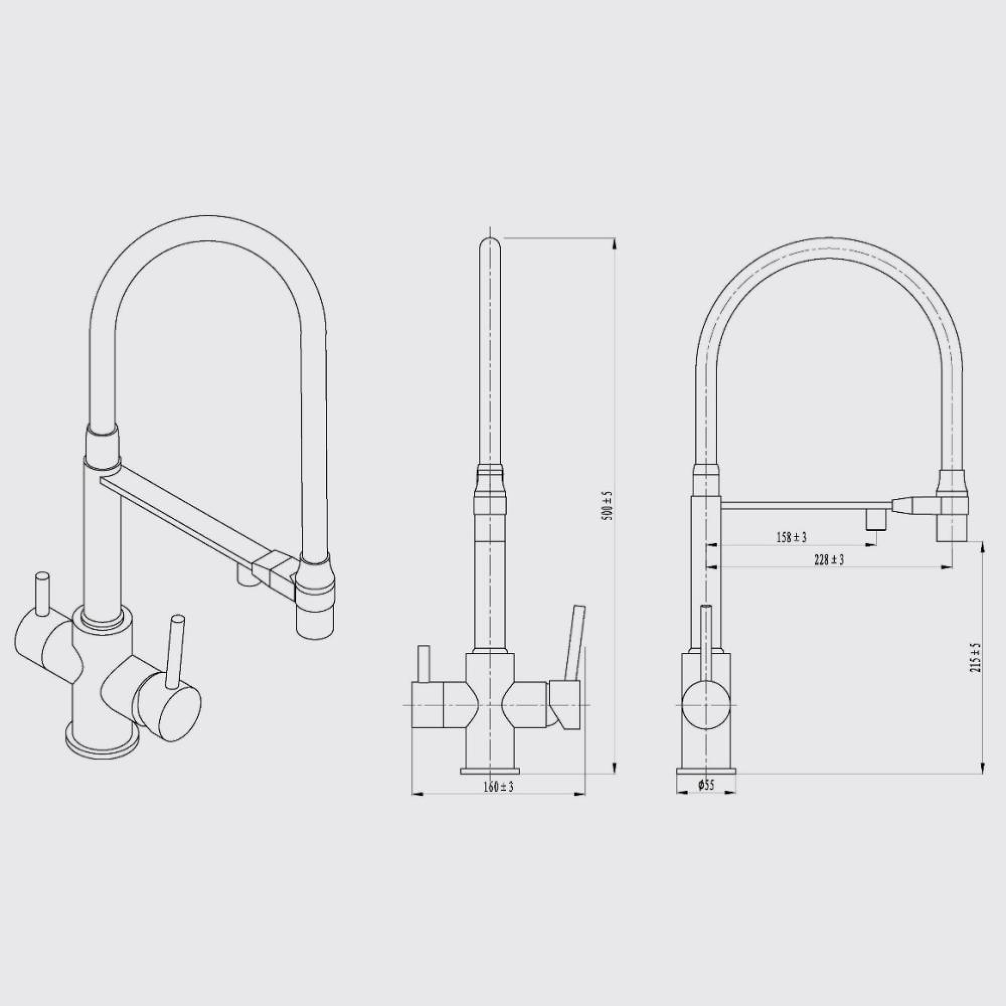 Смеситель Kern 2074 (матовое золото) - фото2 Смеситель Kern 2074 (матовое золото) - фото2