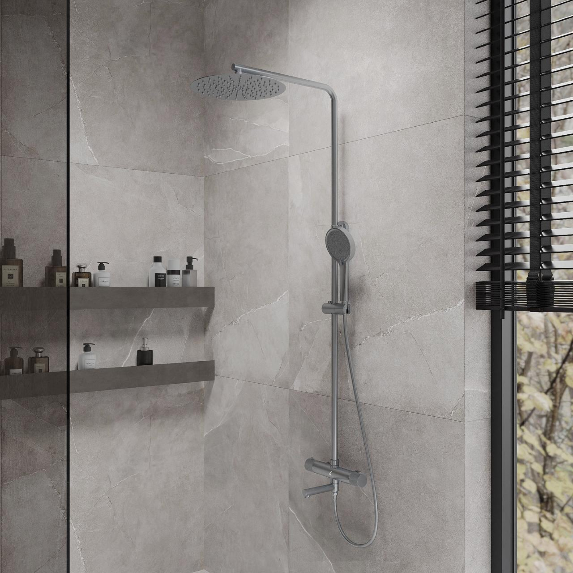 Душевая система Oliveeka 739902 (никель) - фото2 Душевая система Oliveeka 739902 (никель) - фото2