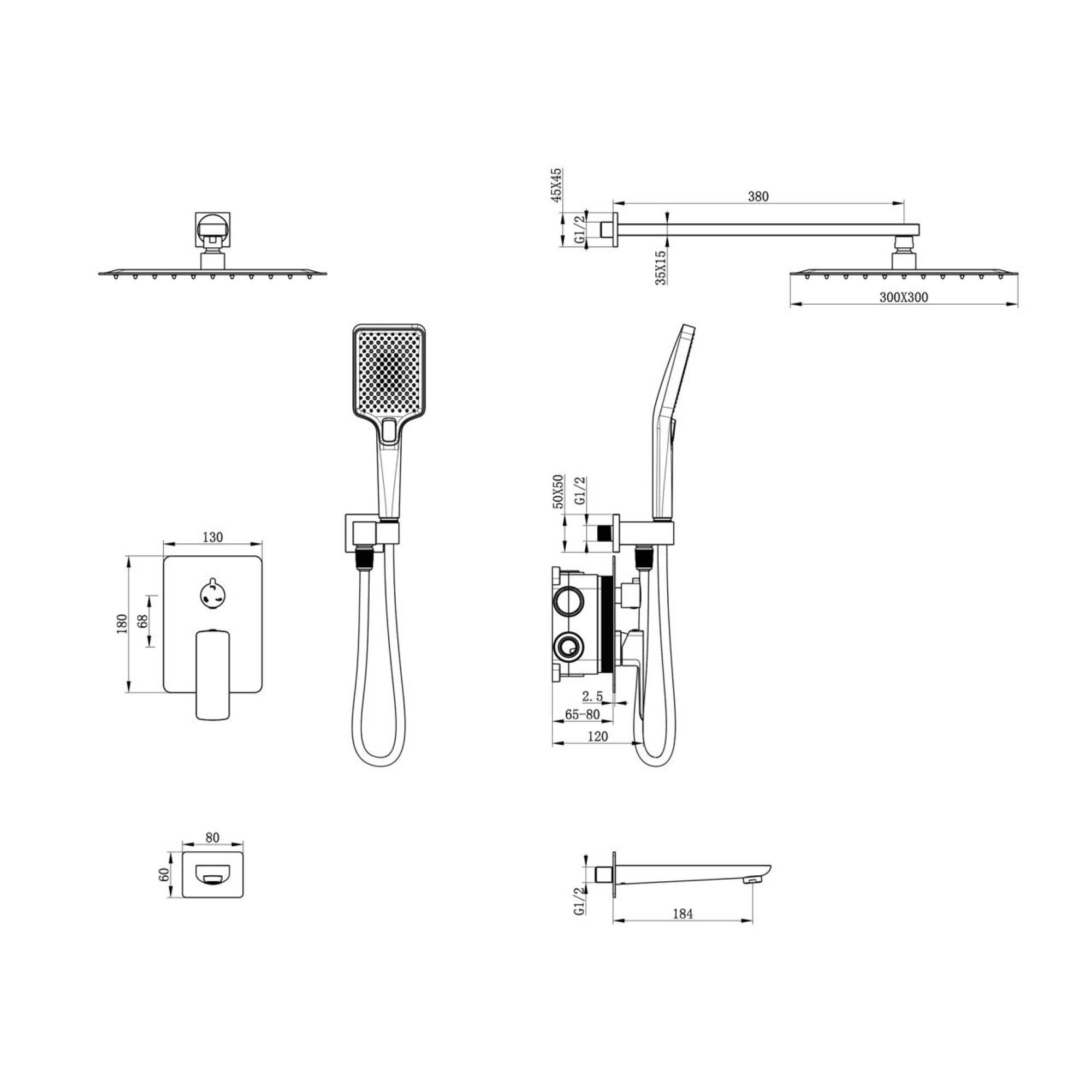 Душевая система Oliveeka OL-88939003-BG фото-3 Душевая система Oliveeka OL-88939003-BG фото-3