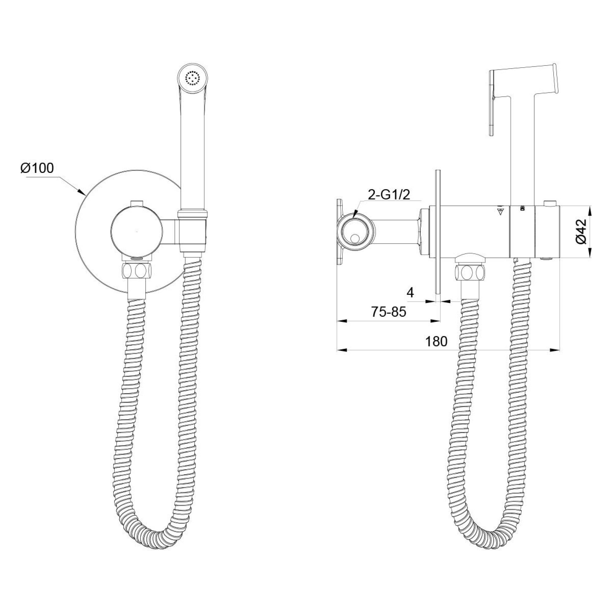 Гигиенический душ Oliveeka 829909 (черный) фото-4