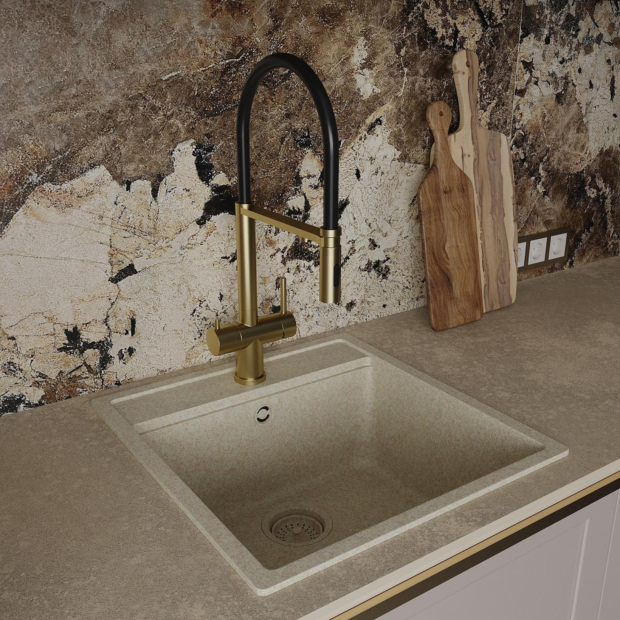 Смеситель Oliveeka 458009 (золотой) - фото1