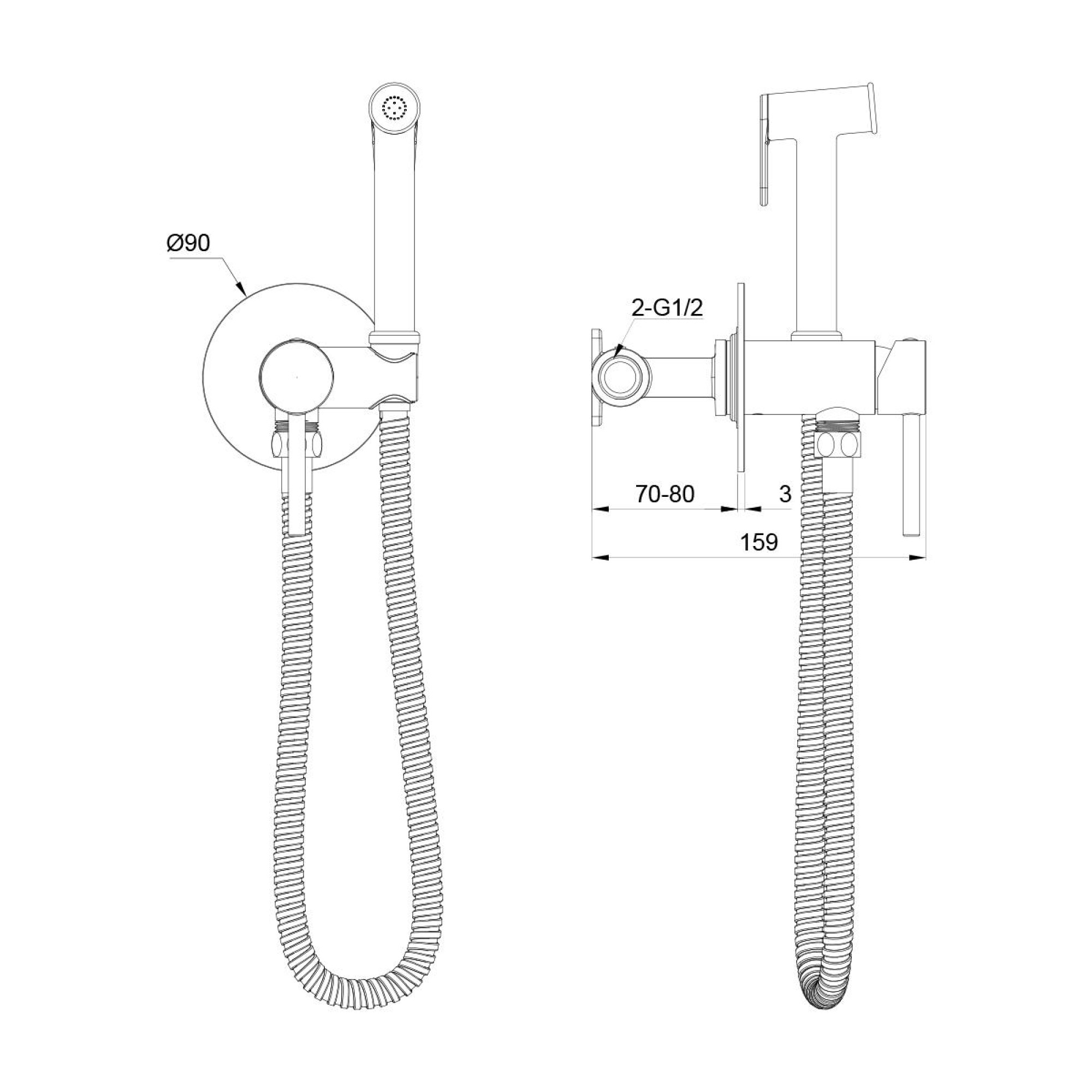 Гигиенический душ Oliveeka 829902 (никель) фото-4