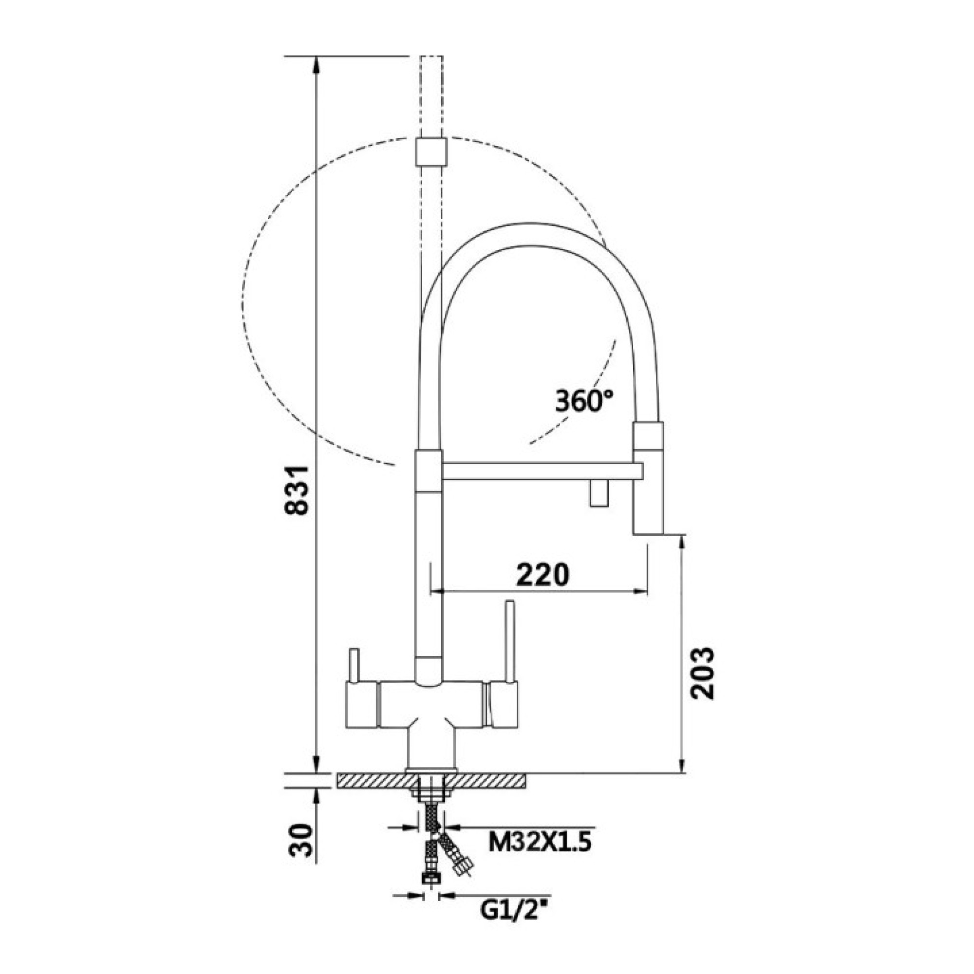 Смеситель Vieir V15039-G - фото2