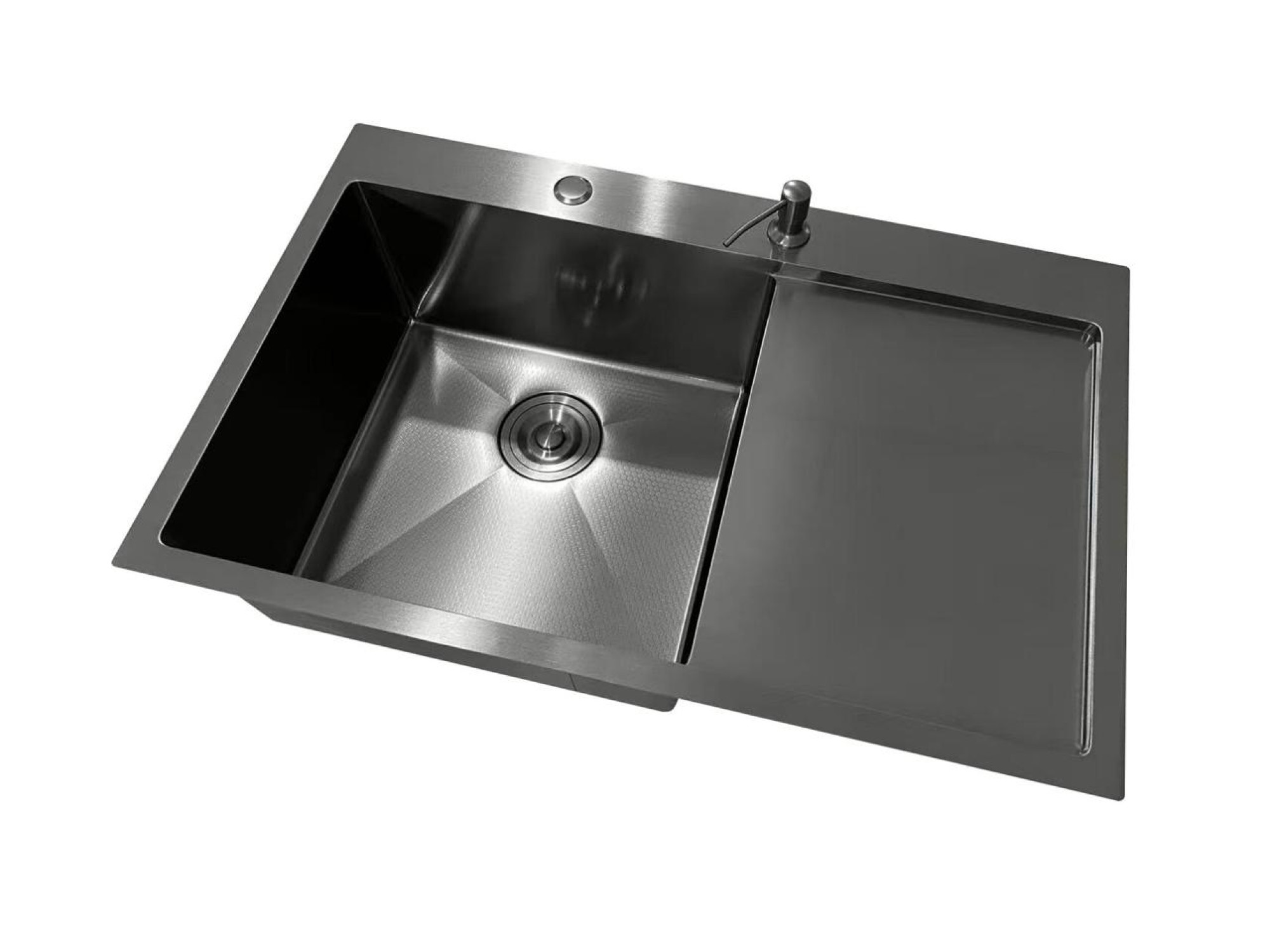 Кухонная мойка Stellar Decor S7850NB-L-D (нано черный) фото-3