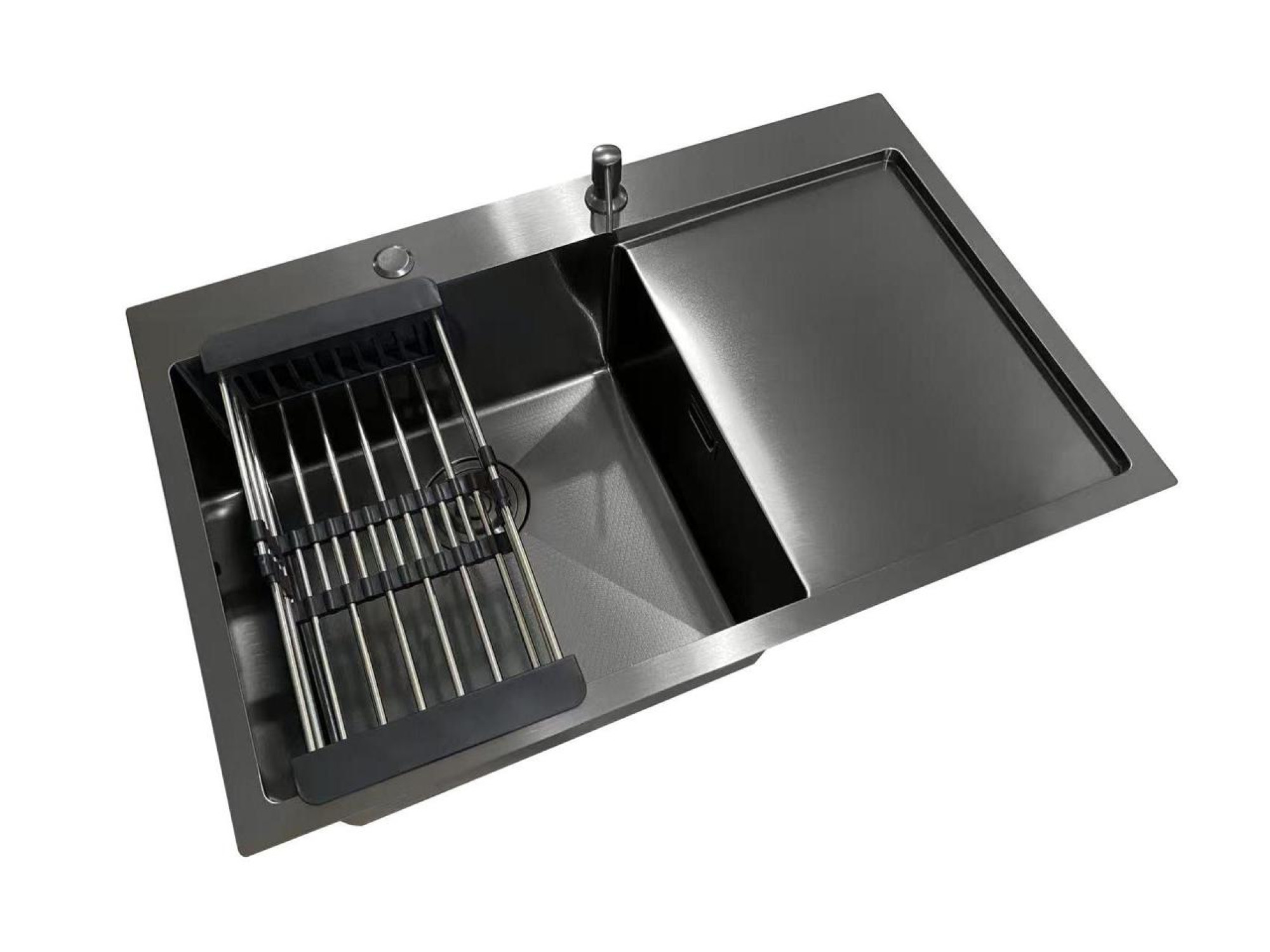 Кухонная мойка Stellar Decor S7850NB-L-D (нано черный) фото-4