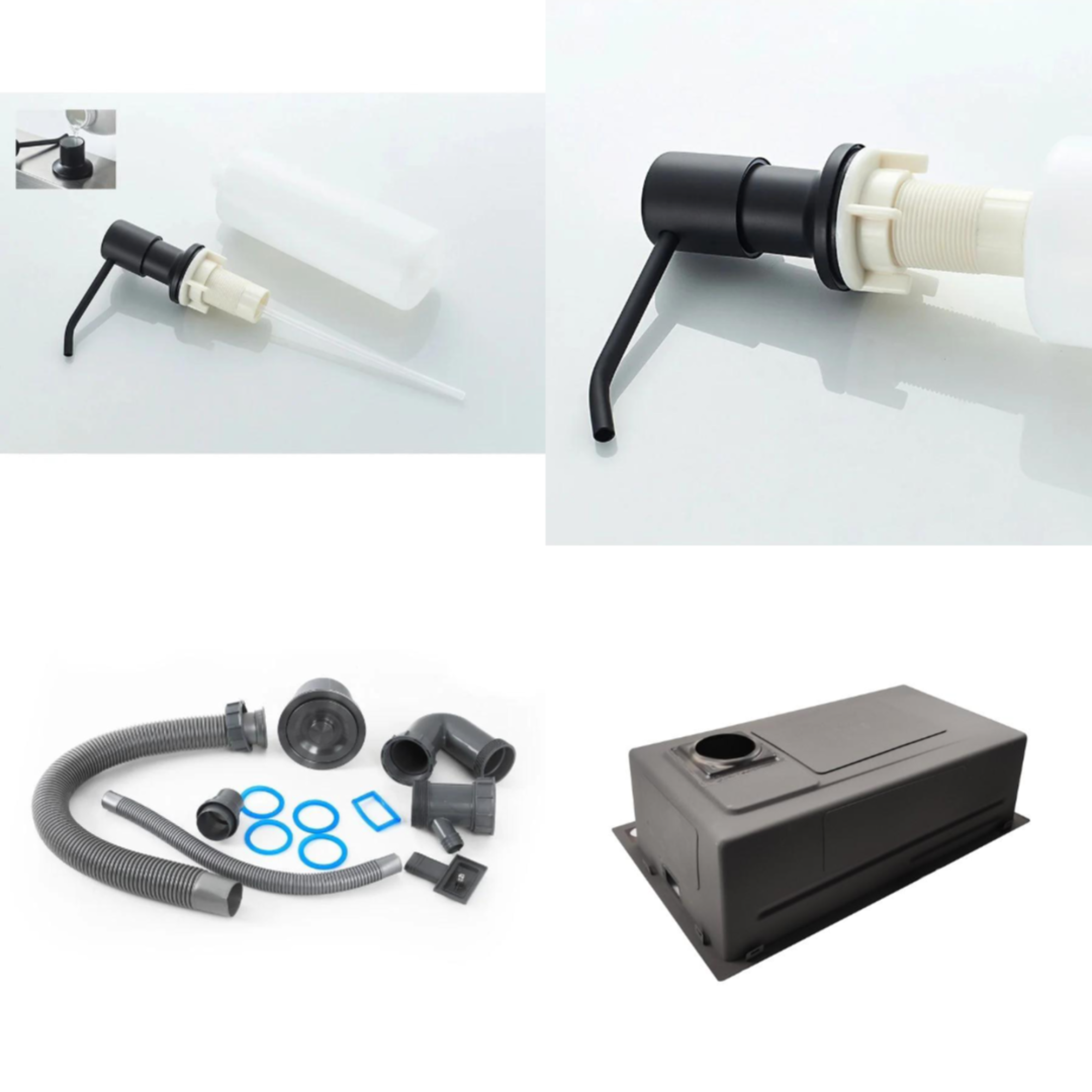 Кухонная мойка Stellar Decor S7045NB-A-D (нано черный, c доской) фото-10