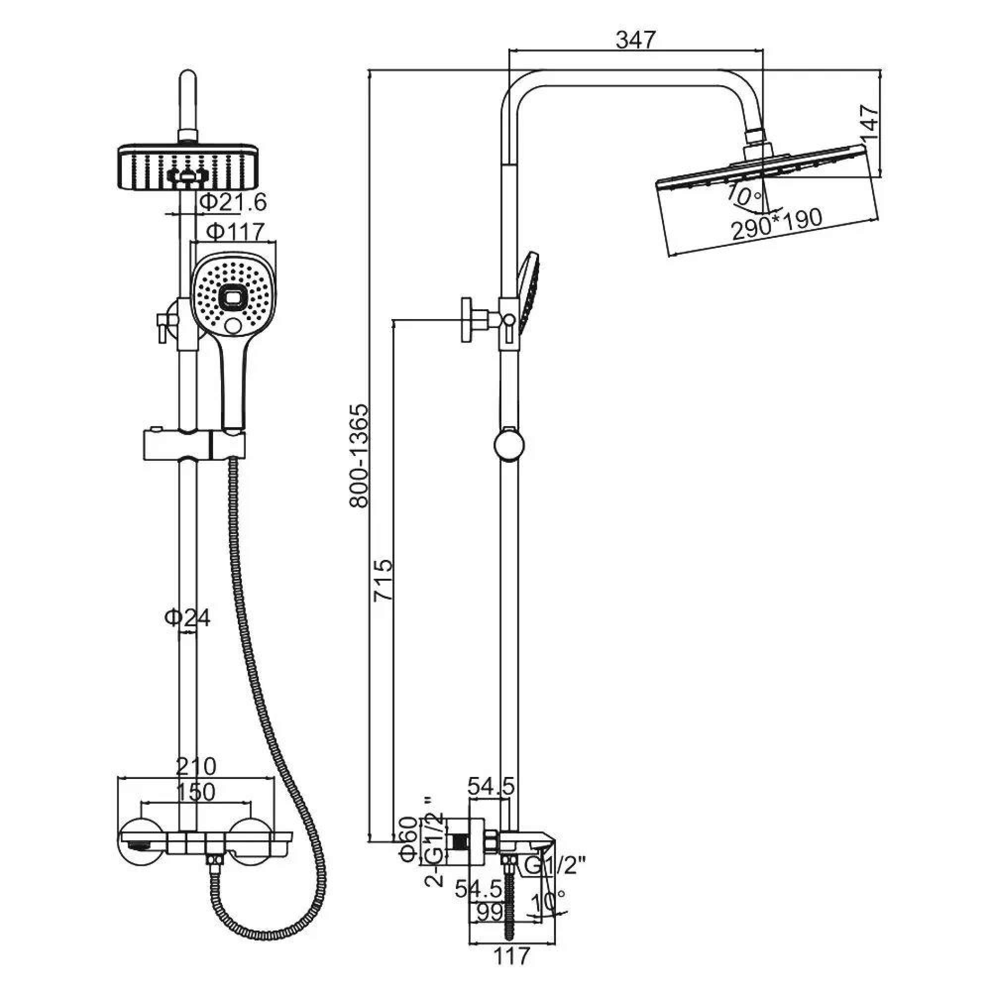 Душевая система Ledeme L2418D - фото2 Душевая система Ledeme L2418D - фото2