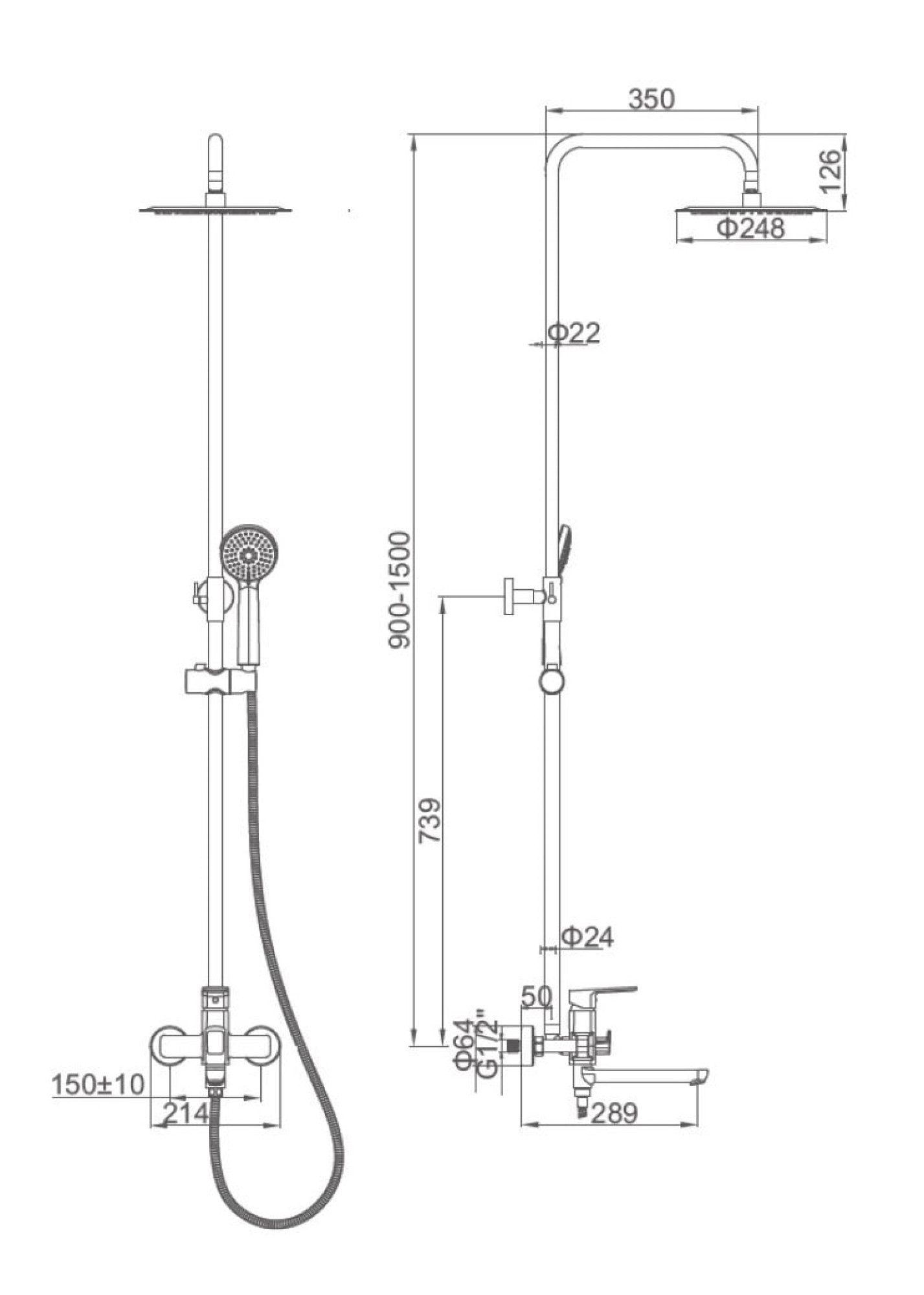 Душевая система  Ledeme L2480Y фото-6