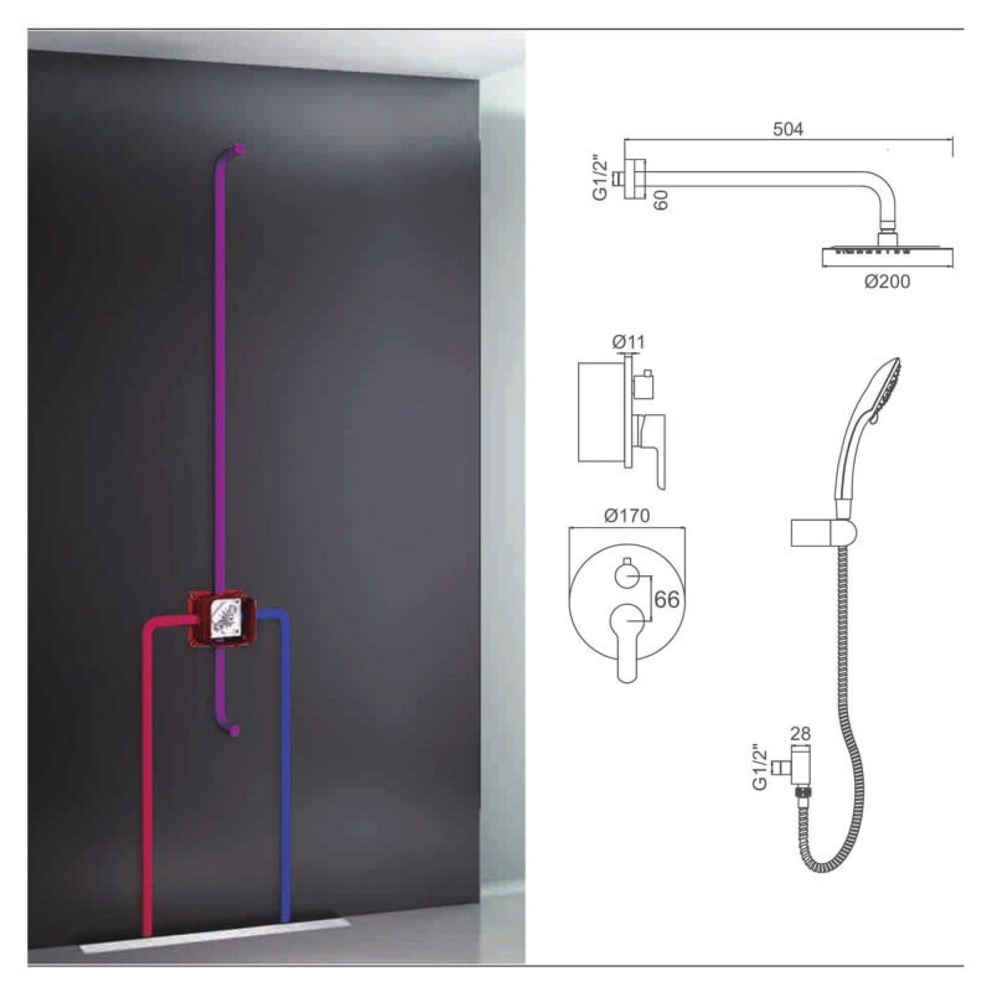 Душевая система  Ledeme L2403-2 фото-3