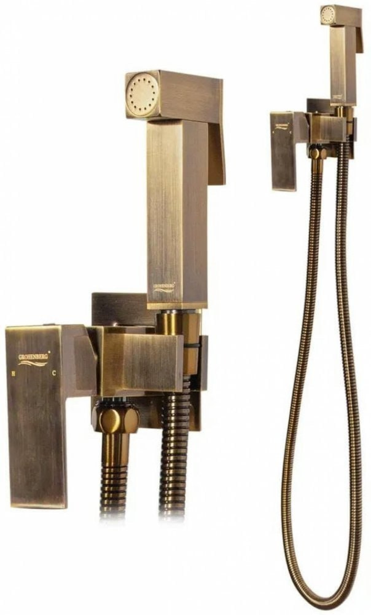 Комплект Grocenberg  #07BR Душевая система Grocenberg GB7007-1, смеситель Grocenberg GB2007, гигиенический душ Grocenberg GB002 в цвете бронза фото-10