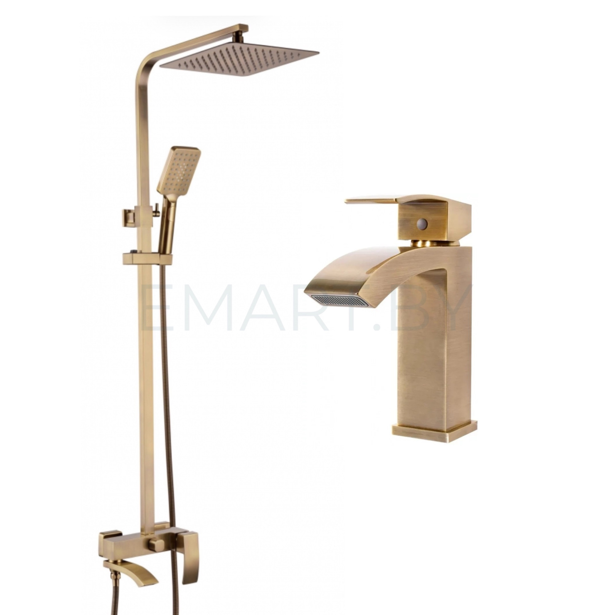 Комплект Grocenberg  #07BR Душевая система Grocenberg GB7007-1 и смеситель Grocenberg GB2007 в цвете бронза - фото1