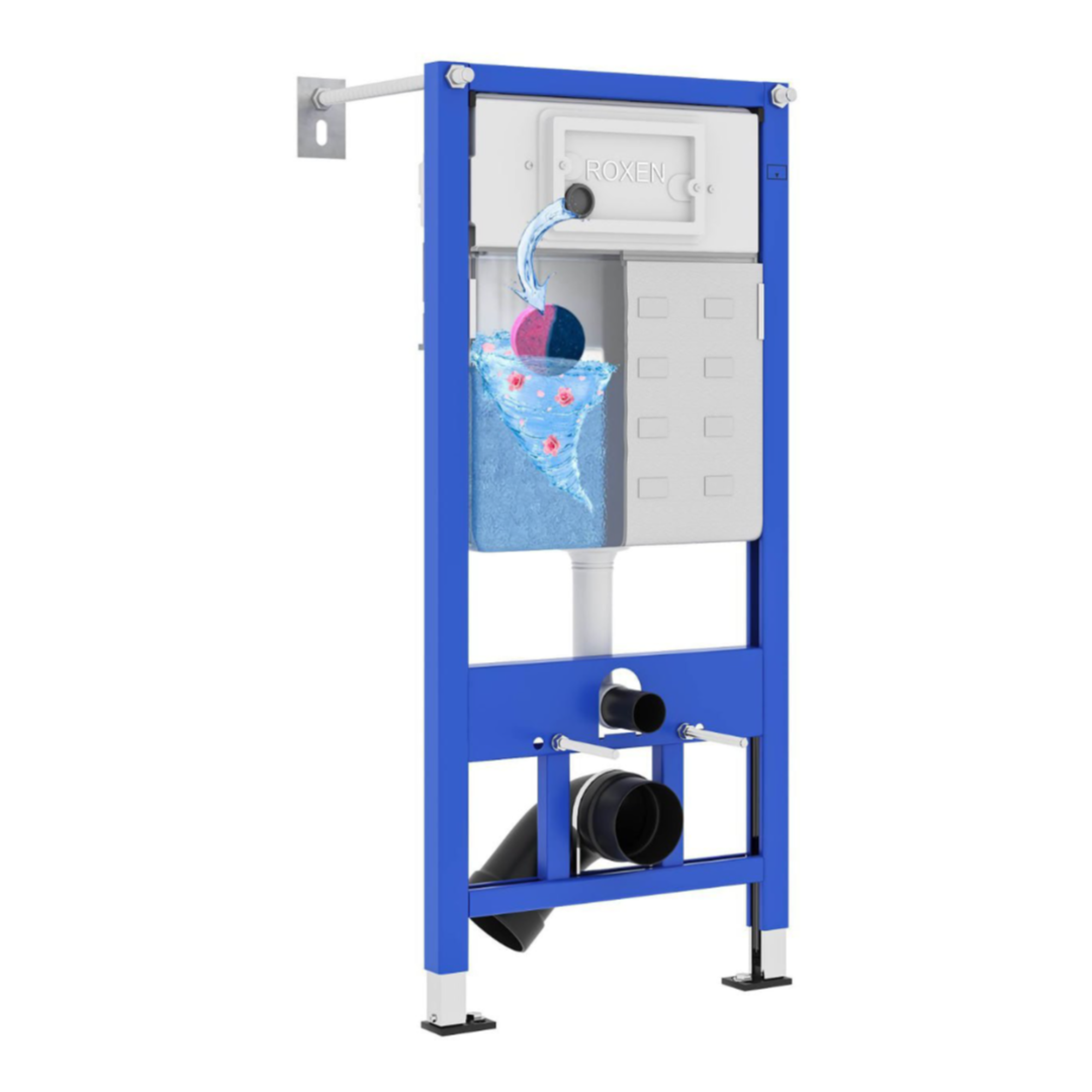 Унитаз подвесной Roxen Royal Matt в комплекте с инсталляцией StounFix Dual Fresh 6 в 1 968211 (кнопка: черный) фото-9