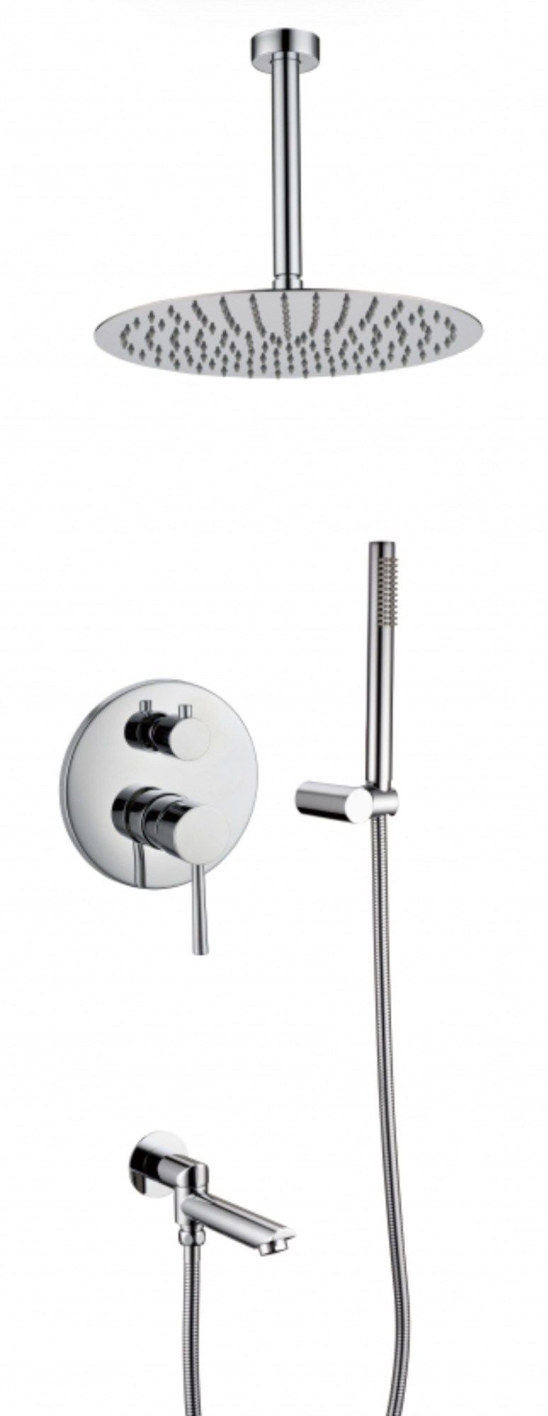 Комплект Grocenberg Душевая система скрытого монтажа Grocenberg GB5099CR-2 Смеситель встраиваемый для раковины Grocenberg GB511 Хром фото-2