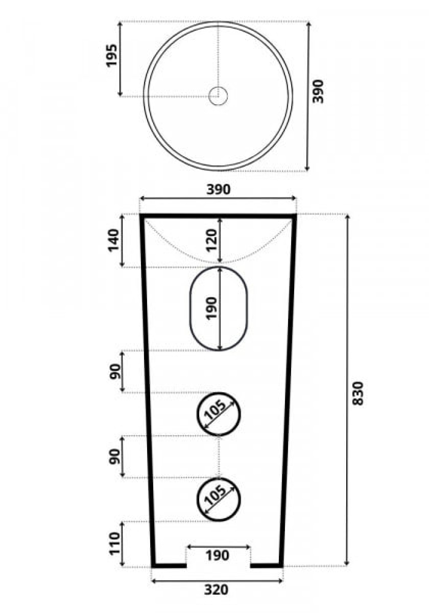Умывальник Roxen Lila 570905 фото-5