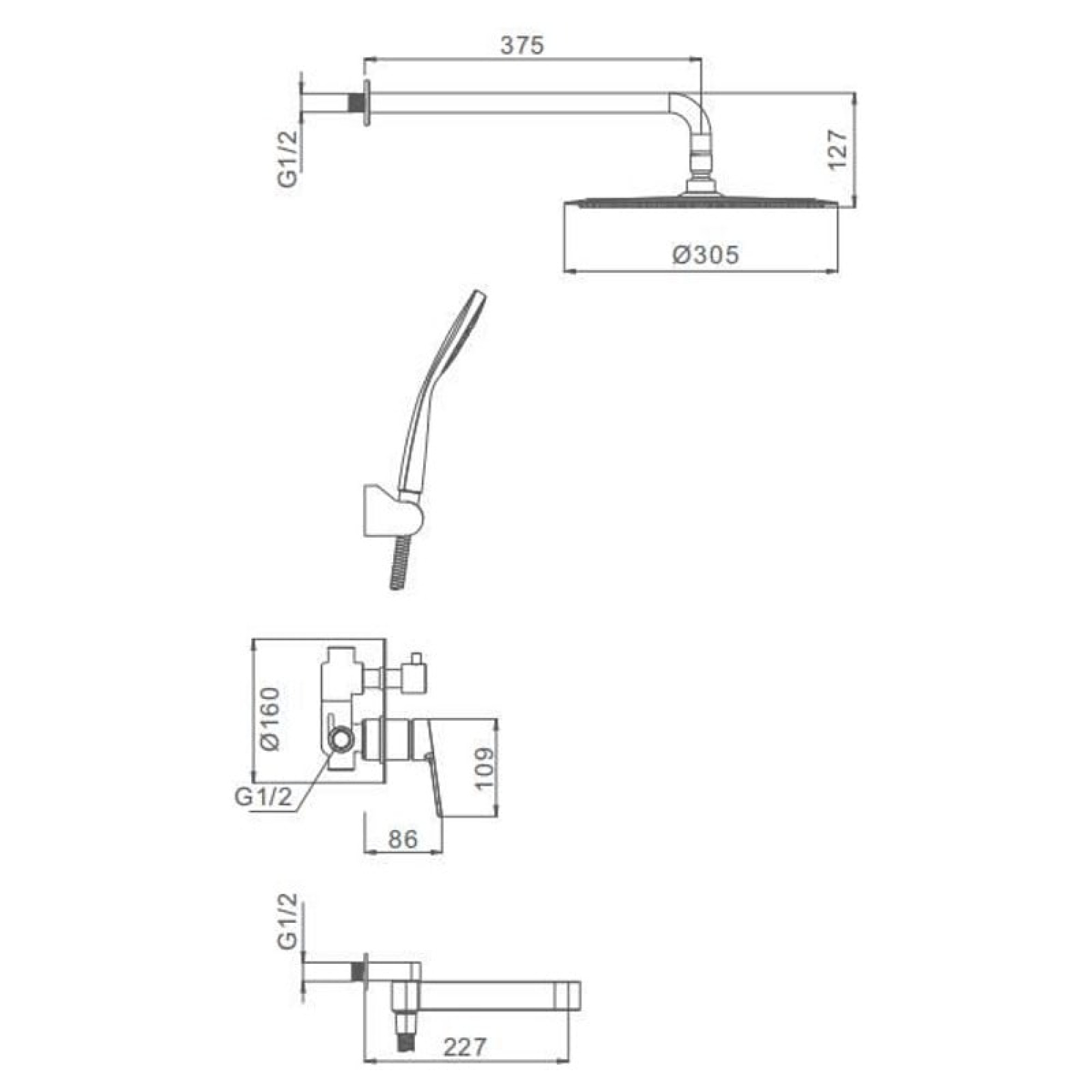 Душевая система  Gappo G7199-30 фото-6