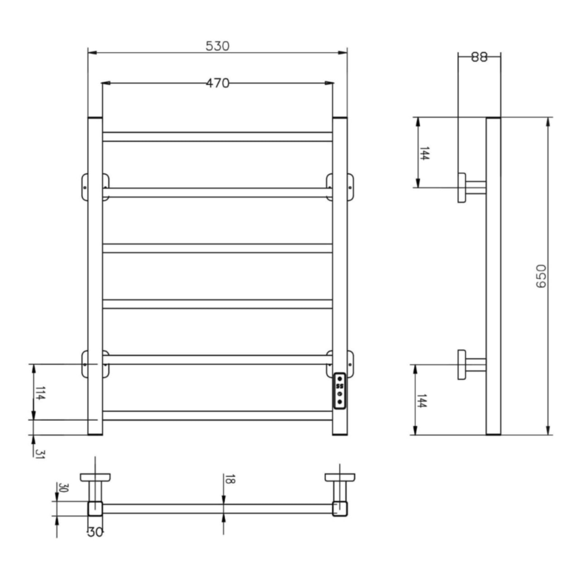 Полотенцесушитель Roxen Square BK-109SW-6T 11050-5365W (белый) фото-5