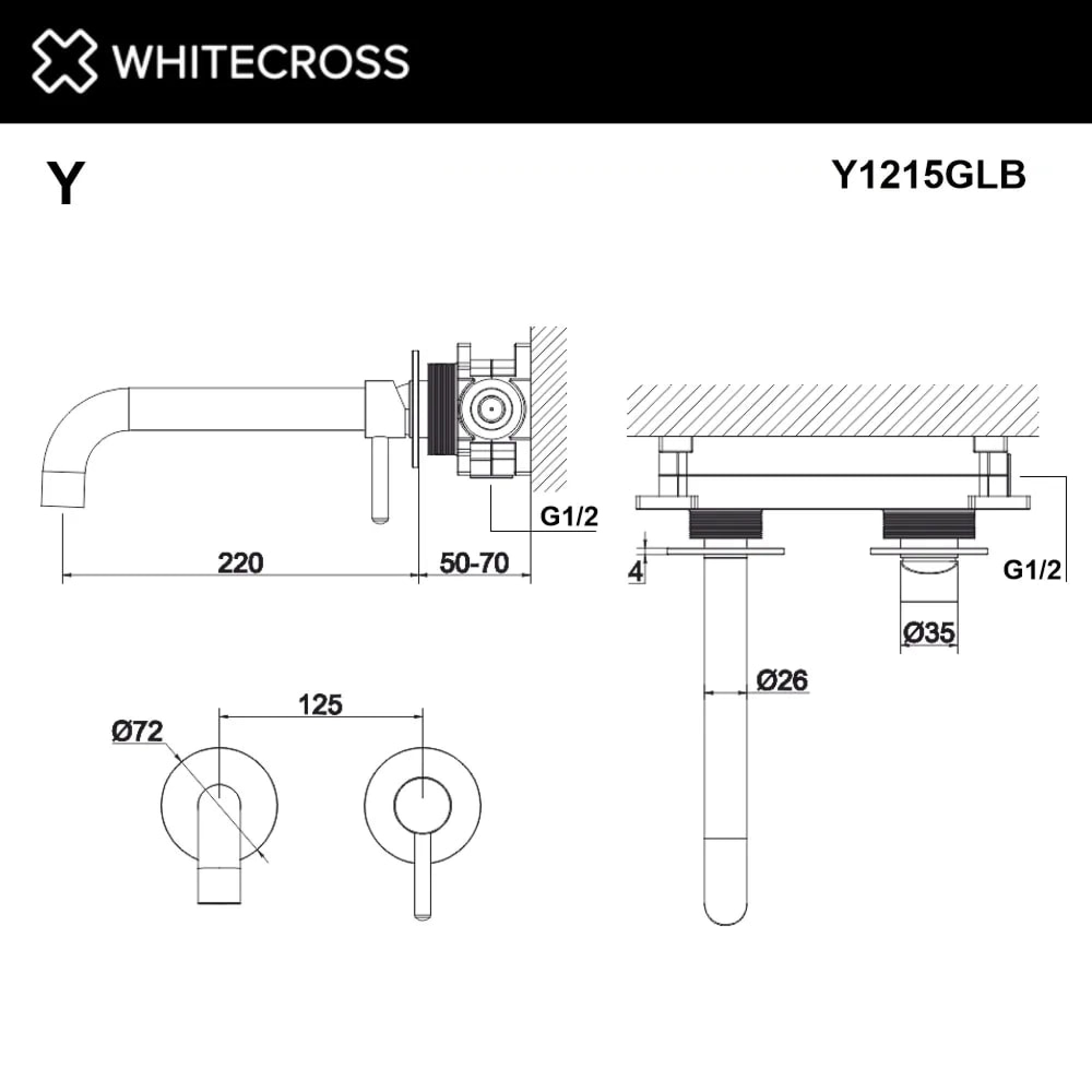 Смеситель Whitecross Y Y1215GLB (брашированное золото) фото-3 Смеситель Whitecross Y Y1215GLB (брашированное золото) фото-3