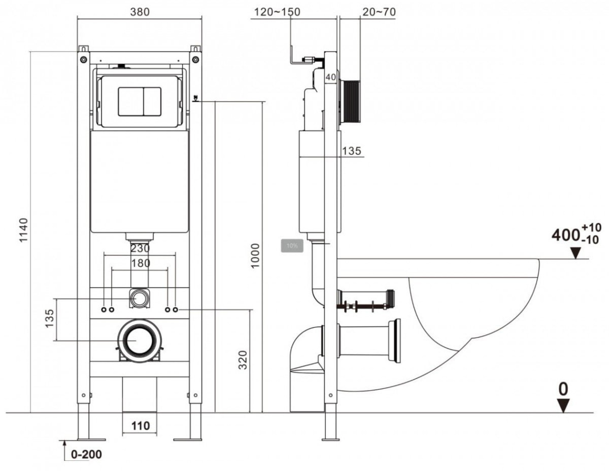 Унитаз подвесной Asten Readle Zentralmodul AR0601-135W фото-3