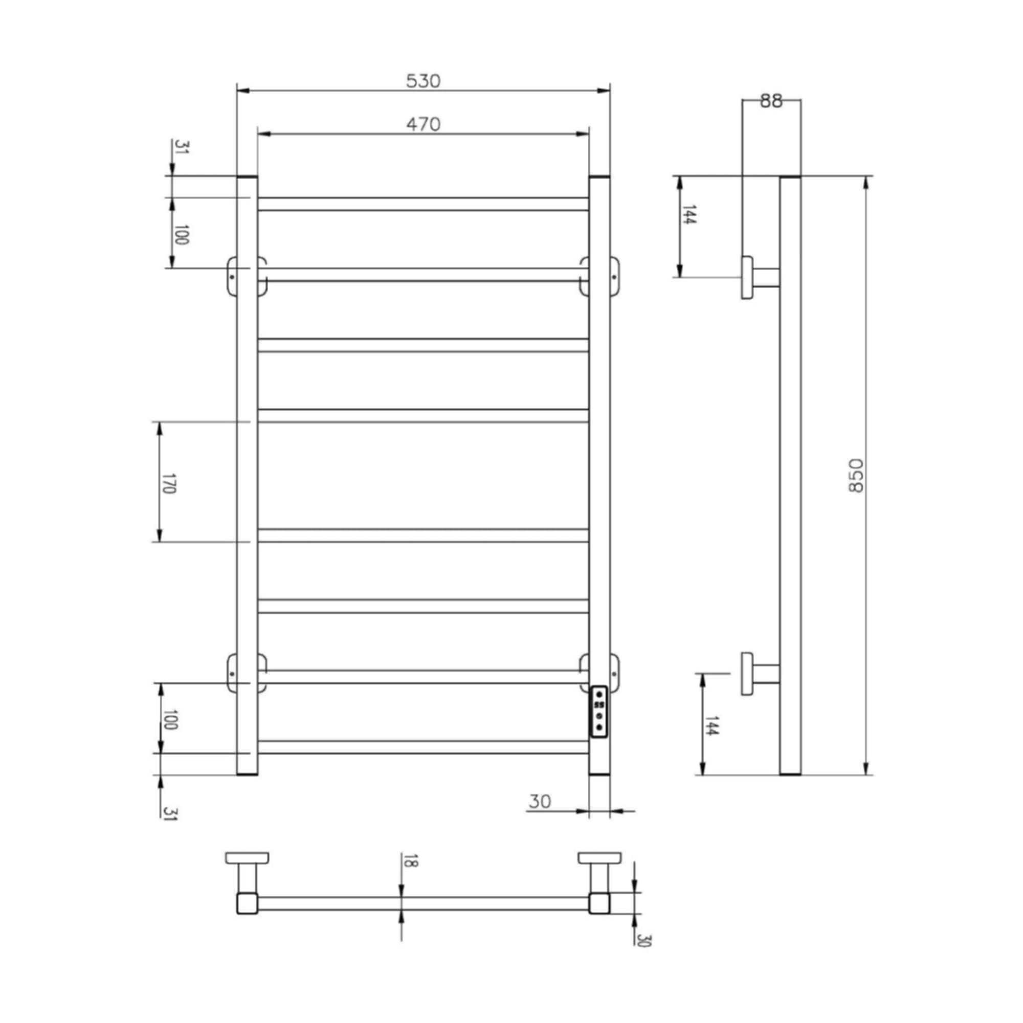 Полотенцесушитель Roxen Square BK-109SW-8T 11050-5385W (белый) фото-5