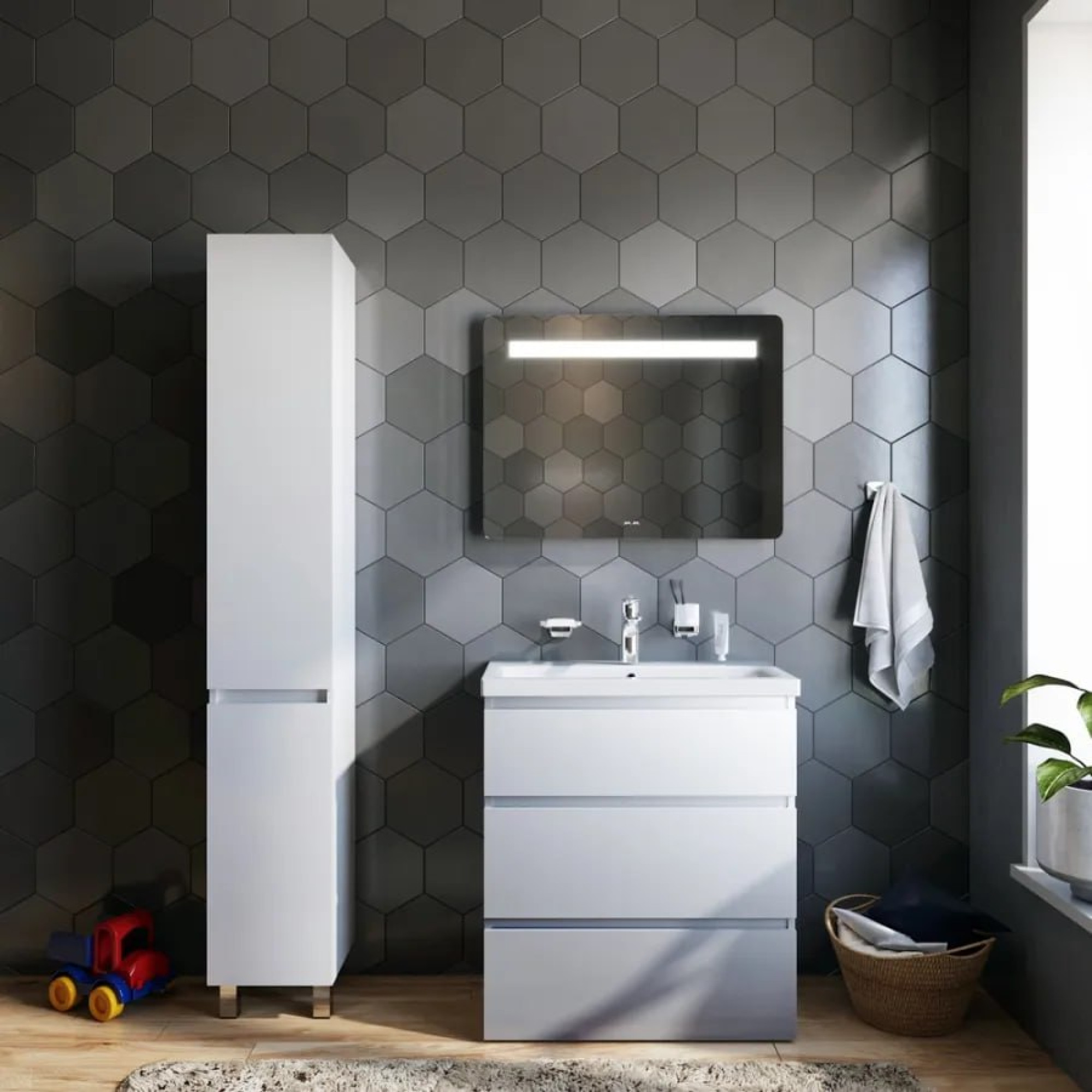 Мебель для ванных комнат AM.PM Тумба под умывальник Gem S 75 M91FSX0752WG (белый) фото-4