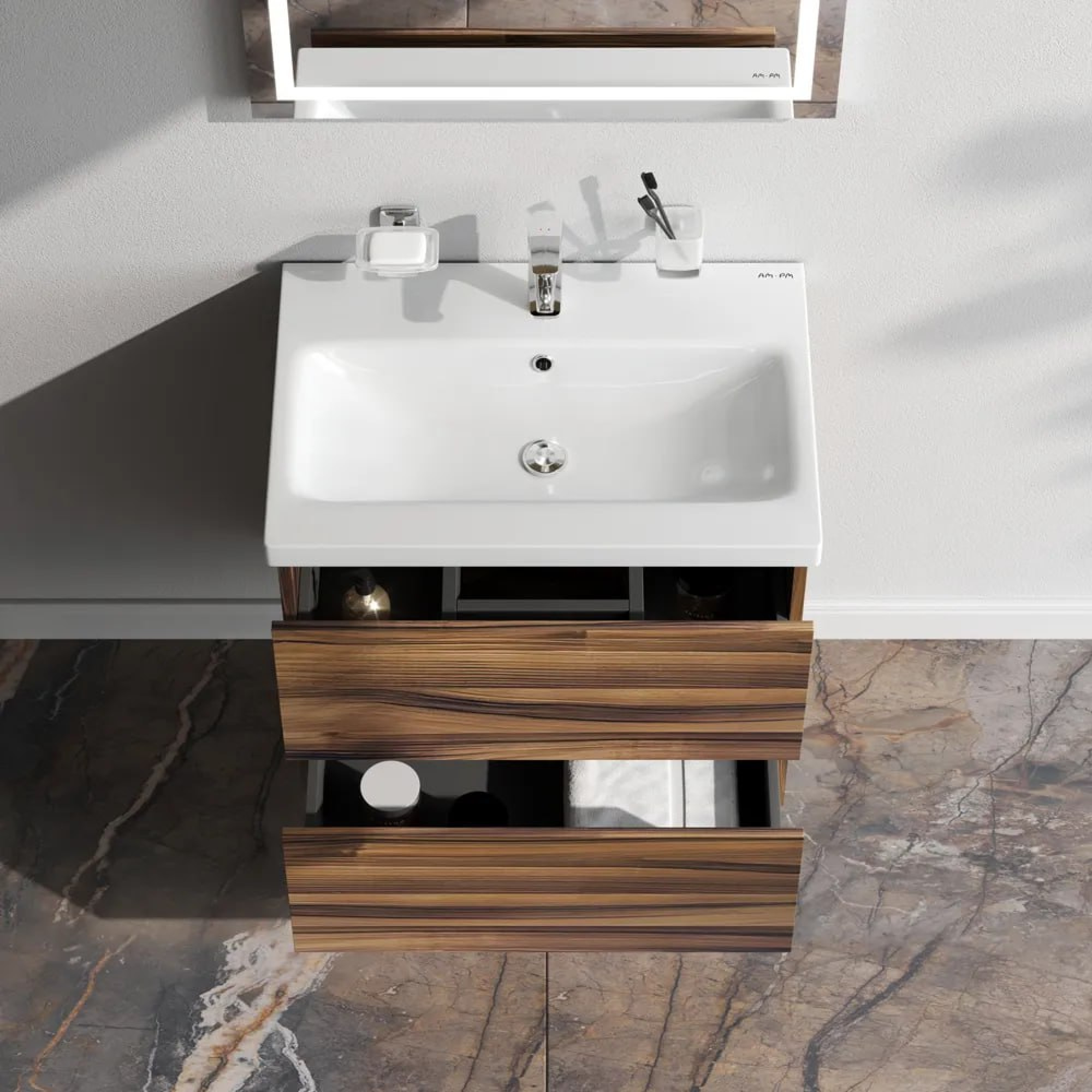 Мебель для ванных комнат AM.PM Тумба под умывальник Gem M90FHX0602HF - фото2 Мебель для ванных комнат AM.PM Тумба под умывальник Gem M90FHX0602HF - фото2