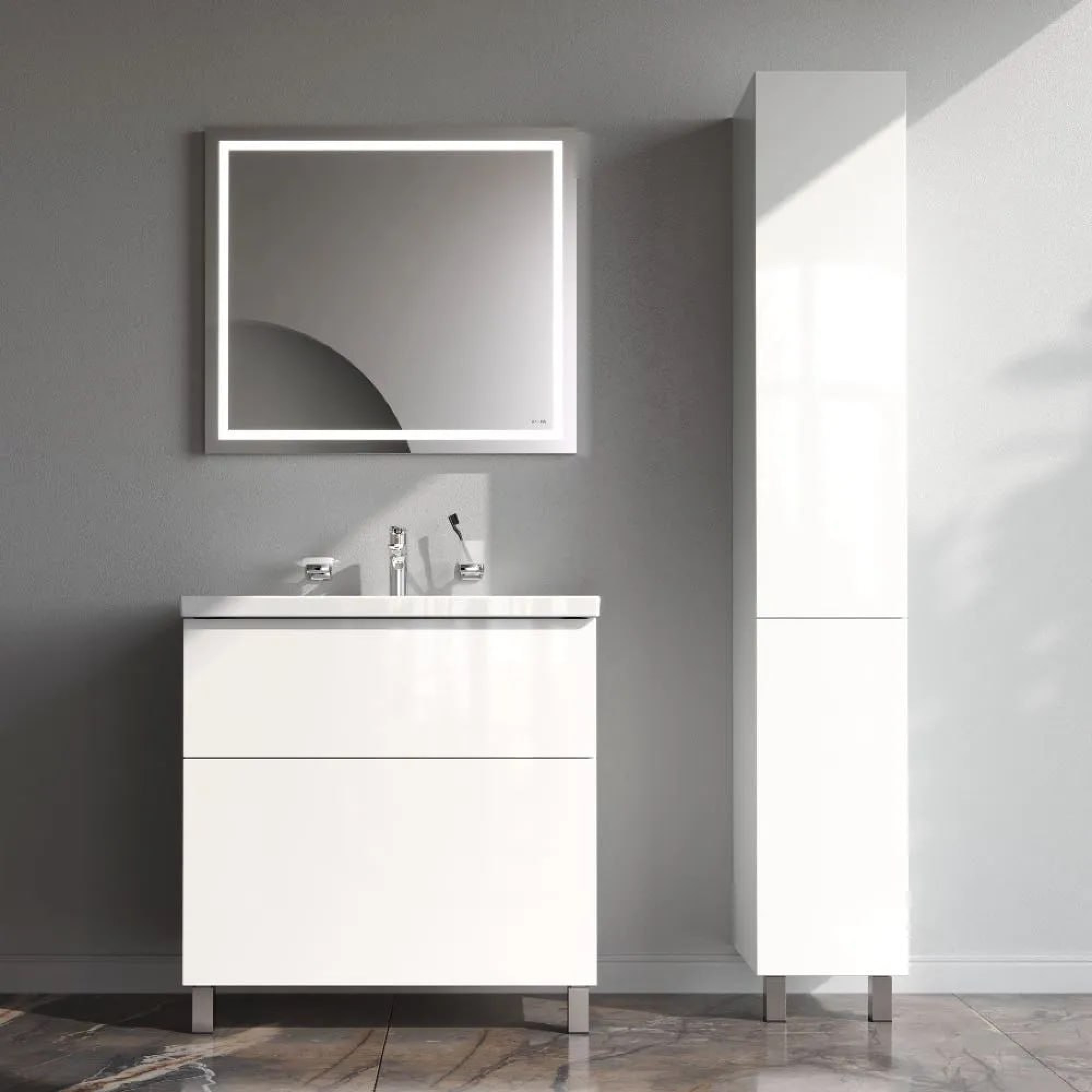 Мебель для ванных комнат AM.PM Тумба под умывальник Gem 80 см M90FSX0802WG фото-4