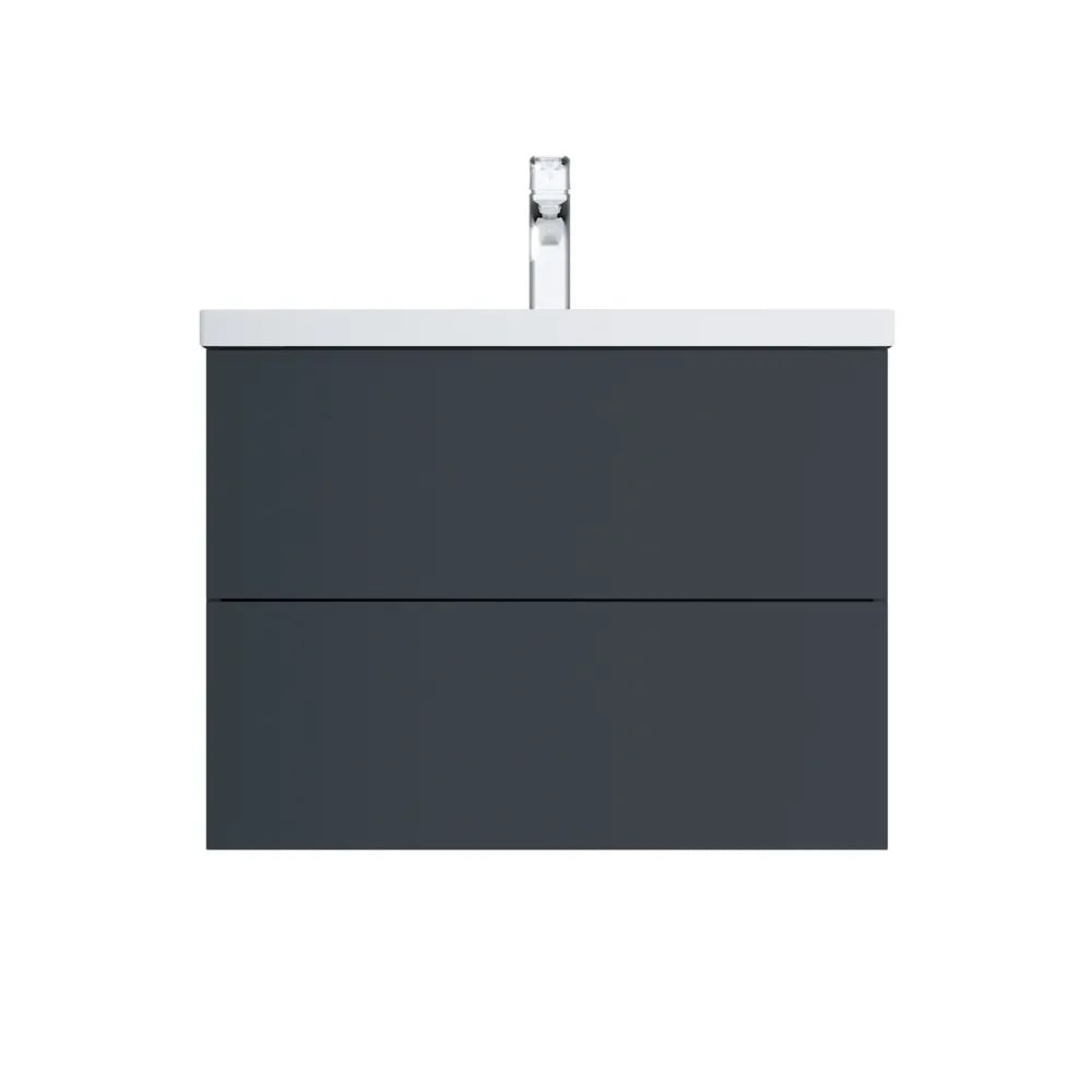 Мебель для ванных комнат AM.PM Тумба под умывальник Gem 75 M90FHX07522GM (2 ящика, графит) - фото1 Мебель для ванных комнат AM.PM Тумба под умывальник Gem 75 M90FHX07522GM (2 ящика, графит) - фото1