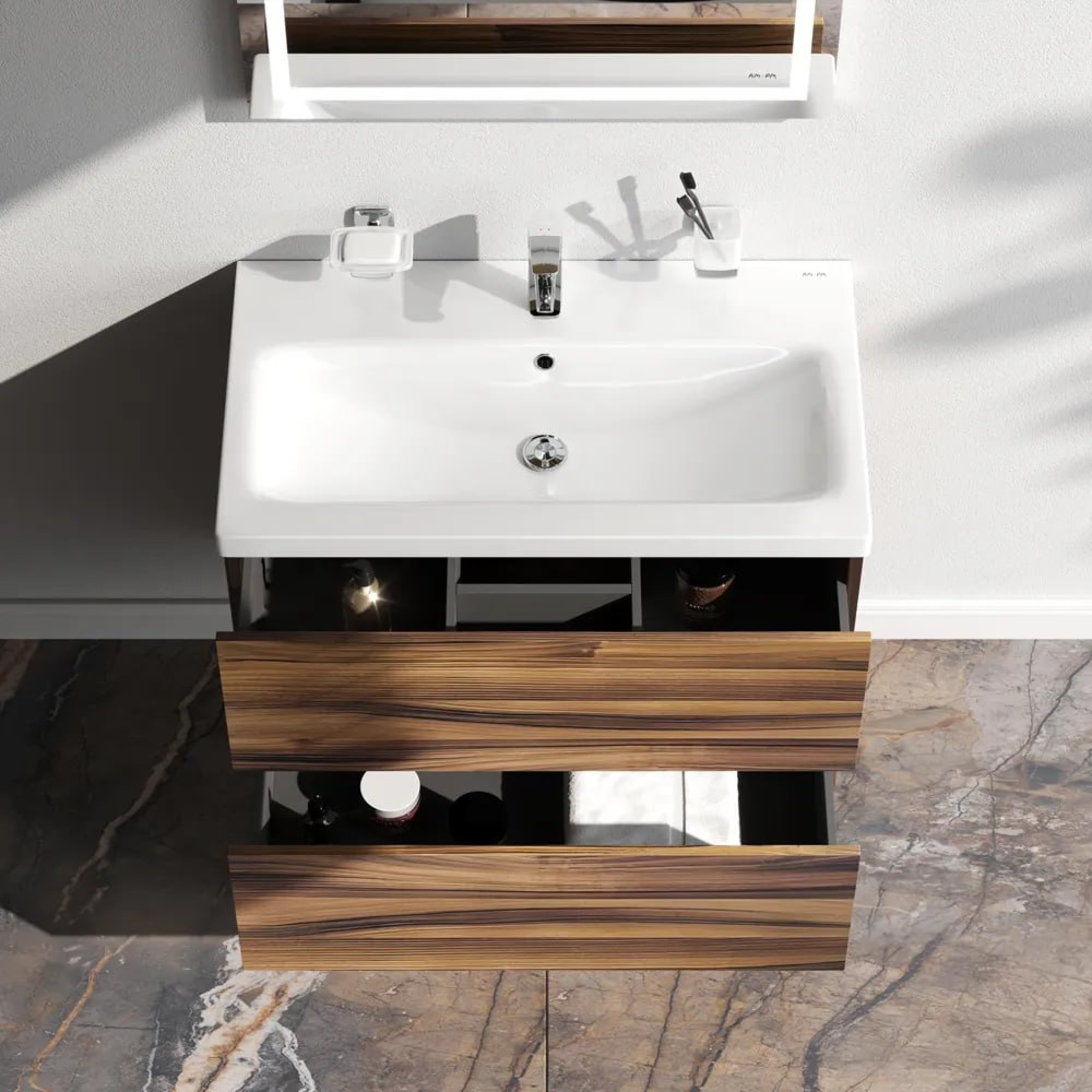 Мебель для ванных комнат AM.PM Тумба под умывальник Gem M90FHX0752HF - фото2 Мебель для ванных комнат AM.PM Тумба под умывальник Gem M90FHX0752HF - фото2