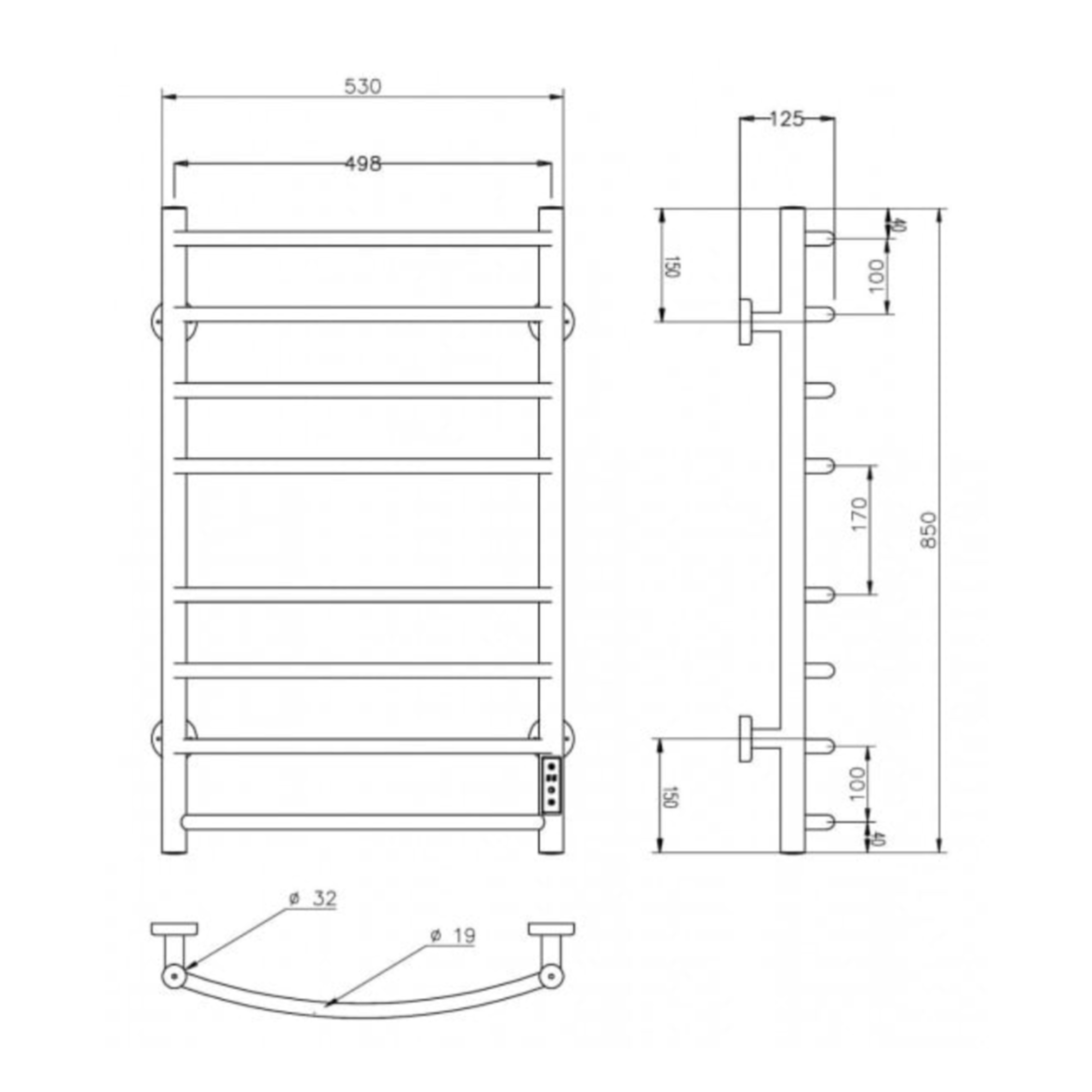 Полотенцесушитель Roxen Santi BK-109AW-8T 11030-5385W (белый) фото-5