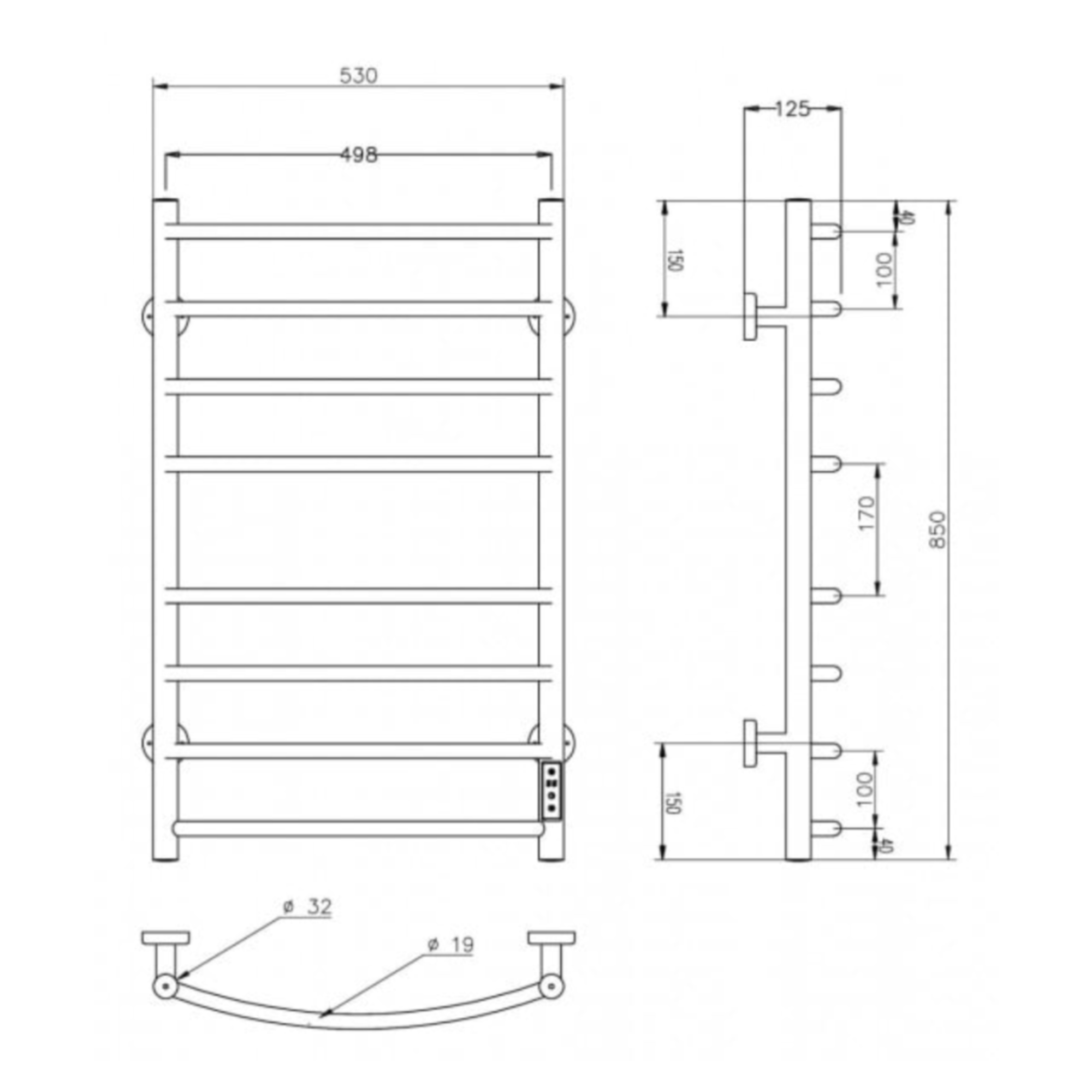 Полотенцесушитель Roxen Santi BK-109AW-8T 11030-5385B (черный) фото-5 Полотенцесушитель Roxen Santi BK-109AW-8T 11030-5385B (черный) фото-5