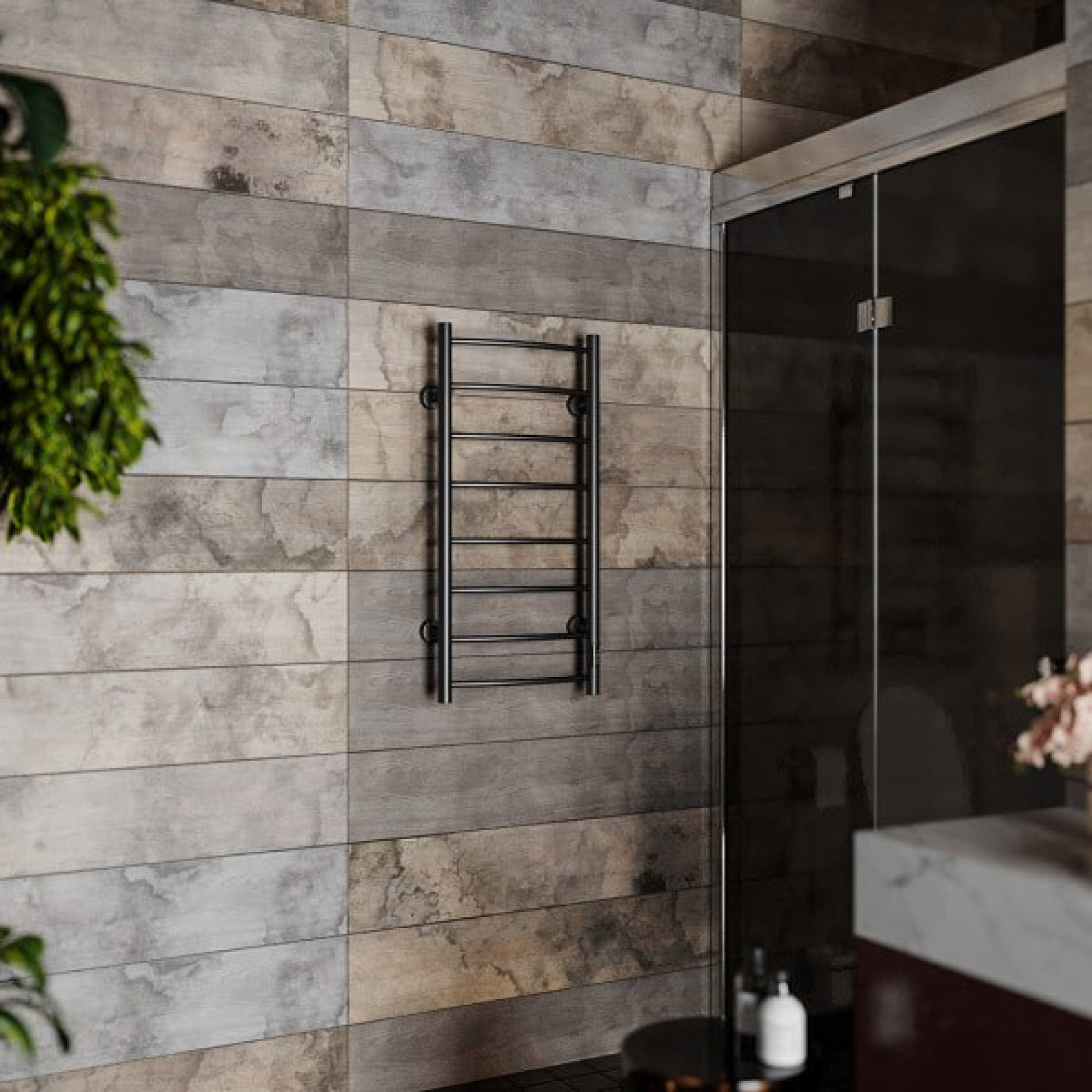 Полотенцесушитель Roxen Santi BK-109AW-8T 11030-4385B (черный) - фото2