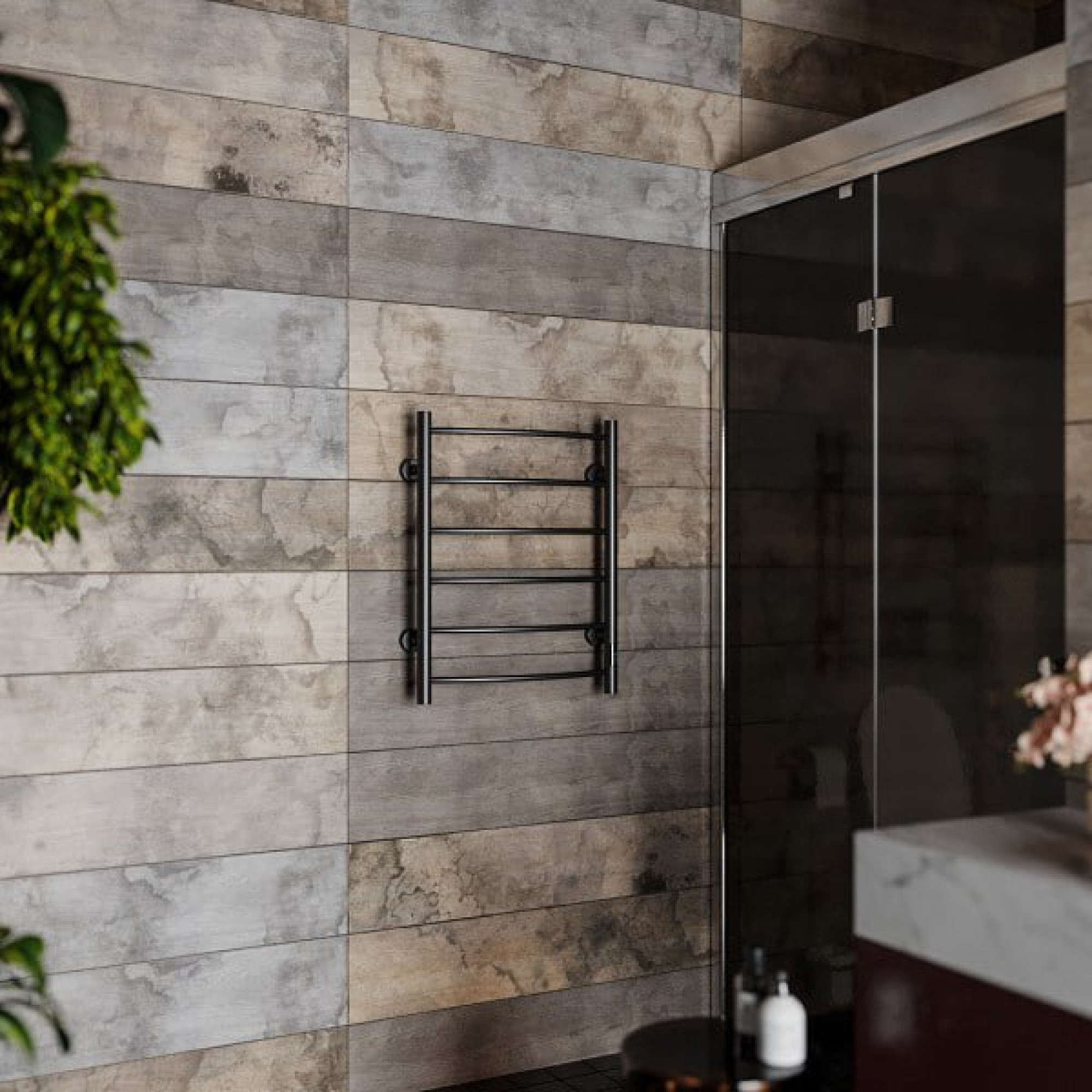 Полотенцесушитель Roxen Santi BK-109AW-6T 11030-5365B (черный) фото-3