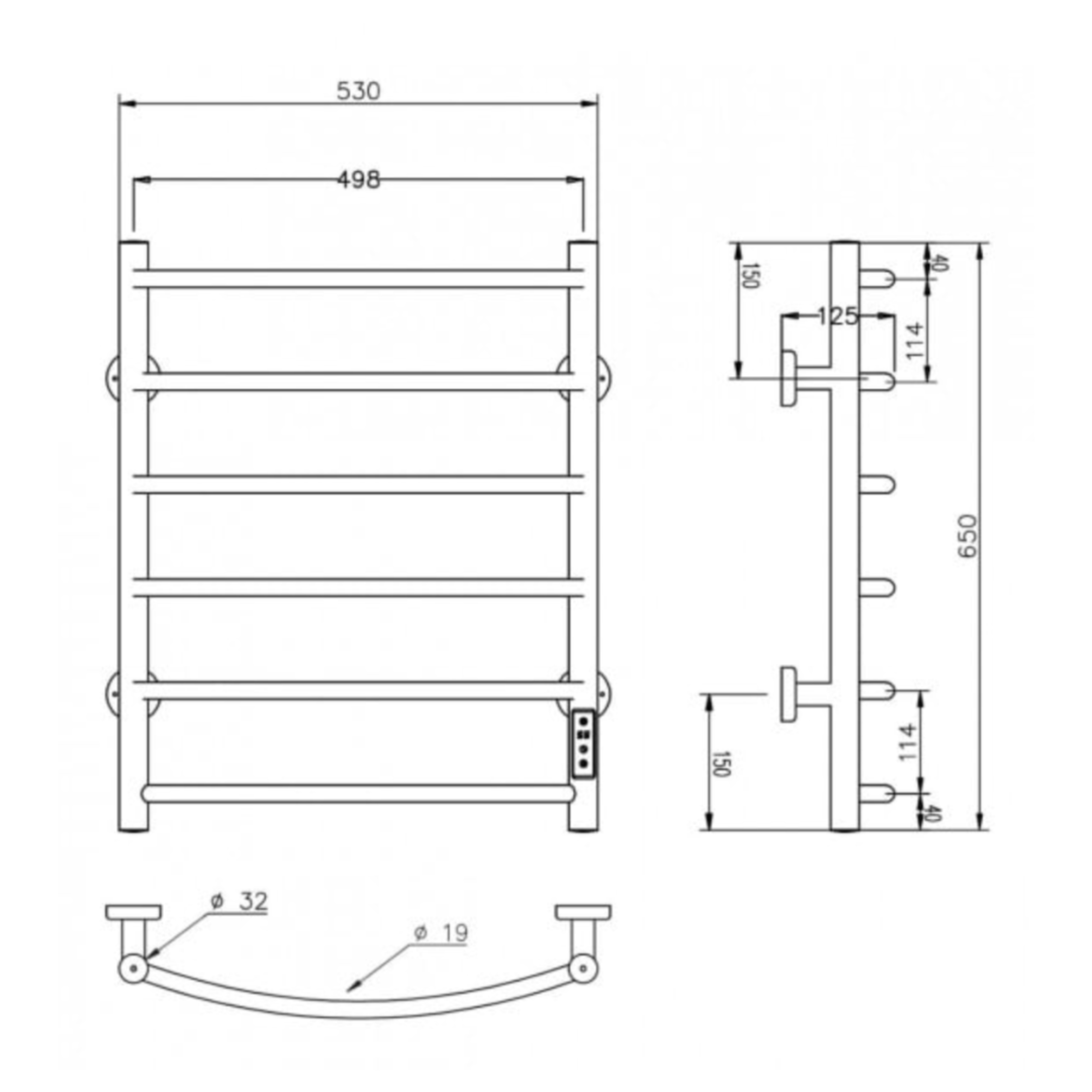 Полотенцесушитель Roxen Santi BK-109AW-6T 11030-5365B (черный) фото-6