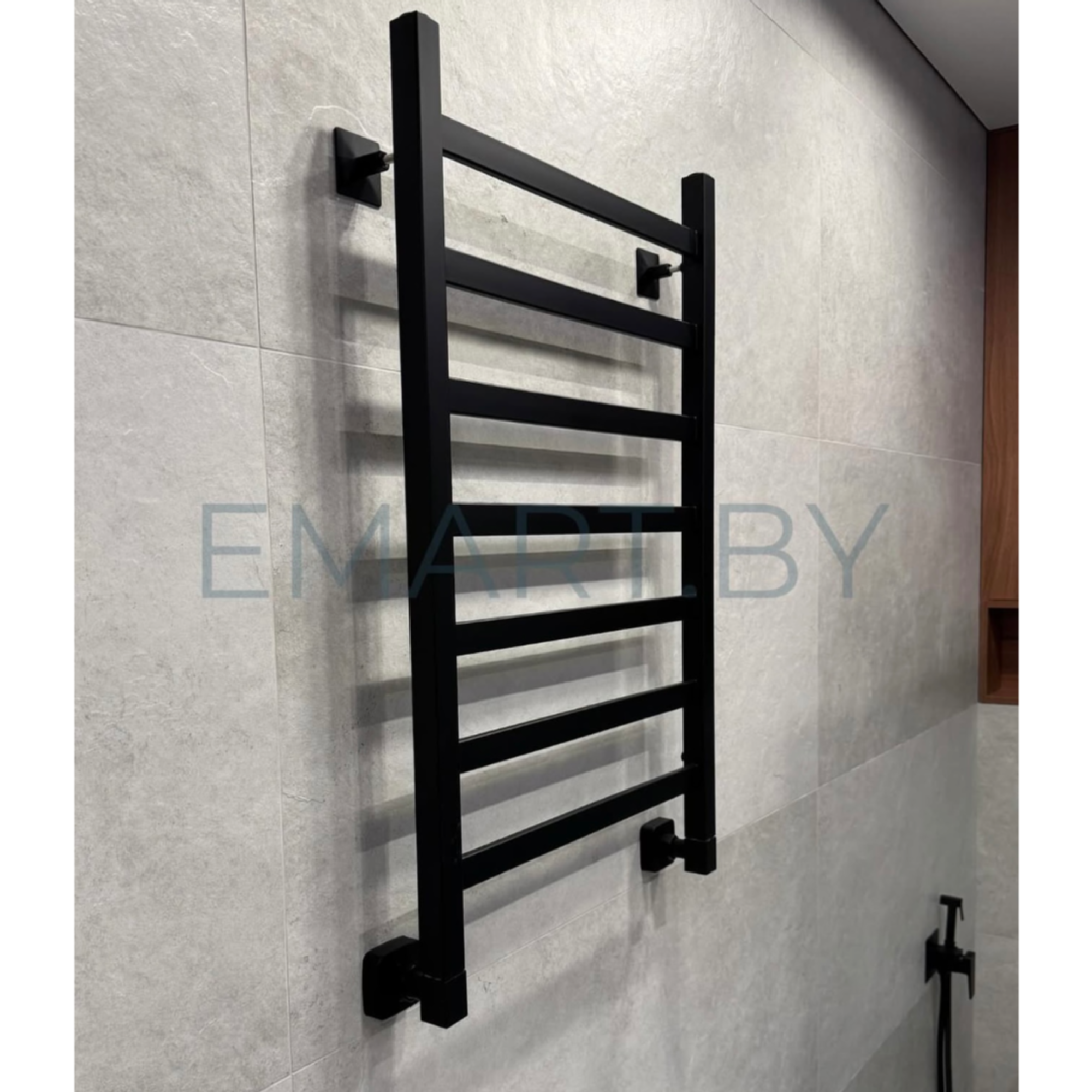 Полотенцесушитель Ростела Экспи Квадро V30 1/2" 7 перекладин 50x80 см (черный) - фото1