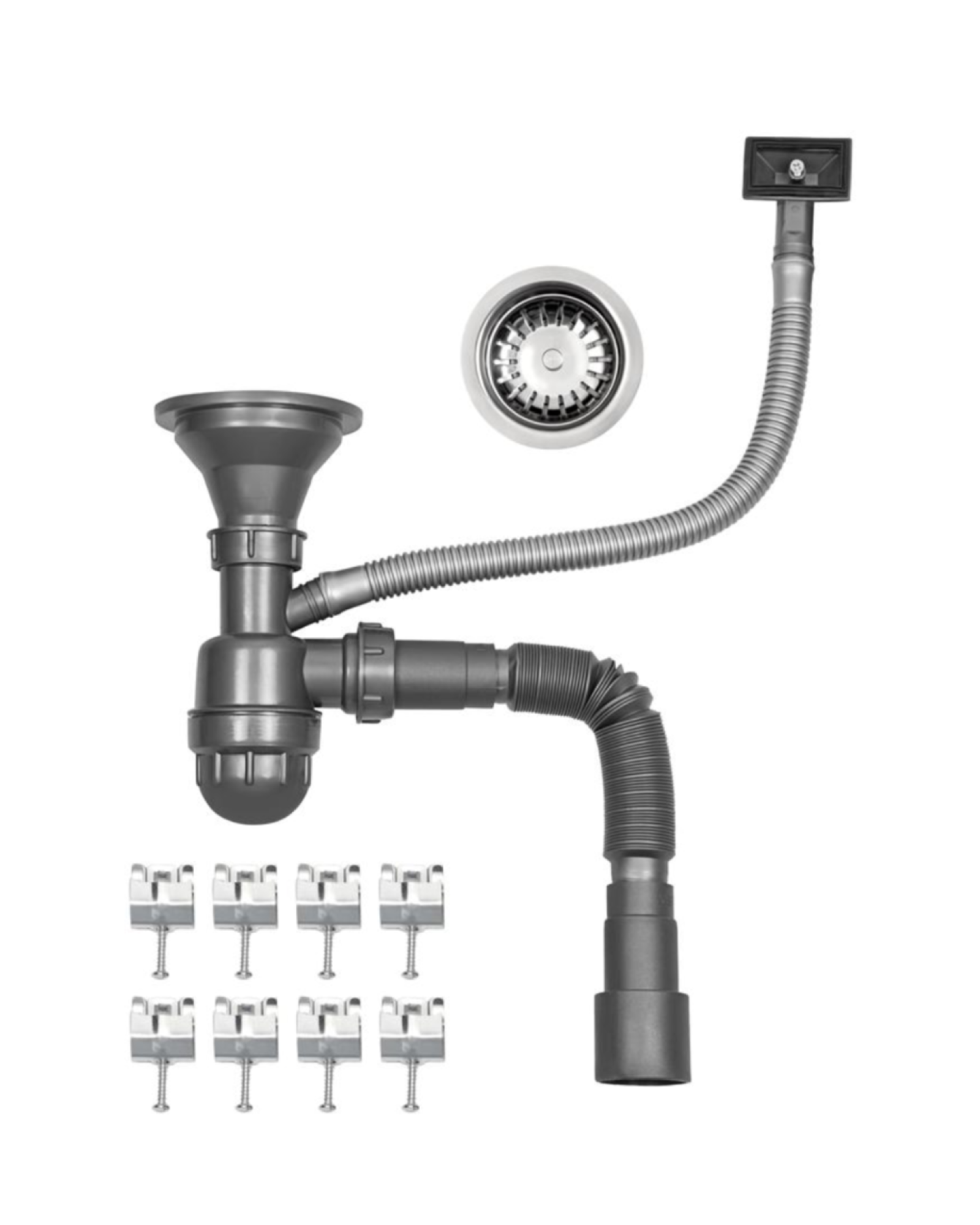 Комплект Мойка ARFEKA ECO AR 600*500 SATIN DECOR VOLCANIC ROCK смеситель Vieir 15056 фото-5